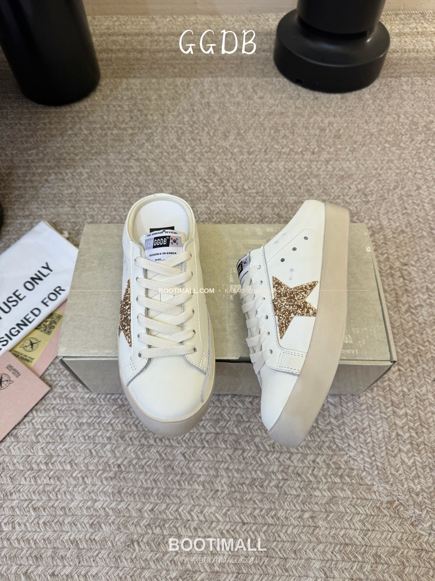 골든구스 2025SS 빈티지 디스트레스드 레더 로우탑 스니커즈 Golden Goose 2025 SS Distressed Leather Low Top Black Sneakers 3.5cm 3