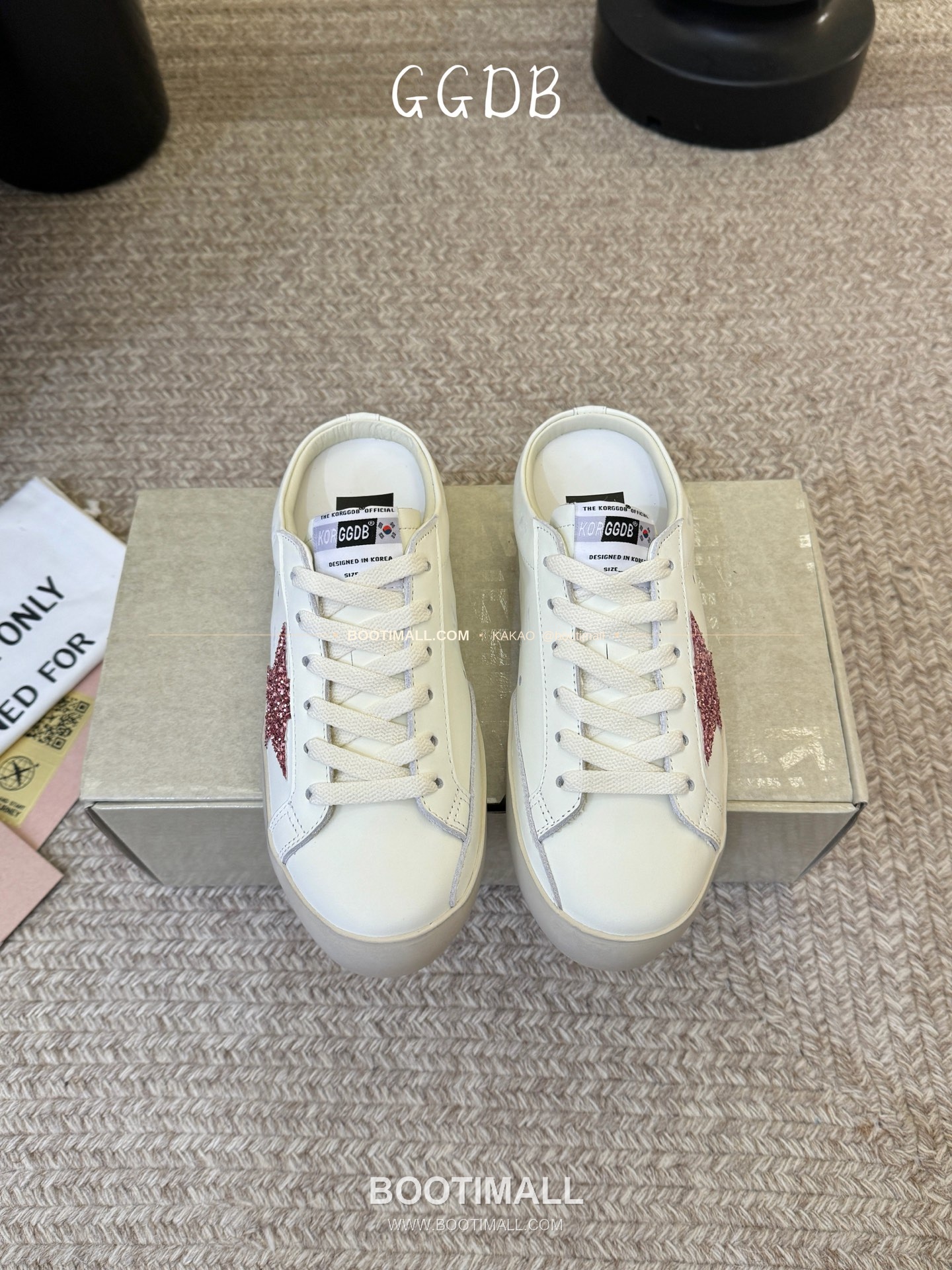 골든구스 2025SS 빈티지 디스트레스드 레더 로우탑 스니커즈 Golden Goose 2025 SS Distressed Leather Low Top Black Sneakers 3.5cm 1