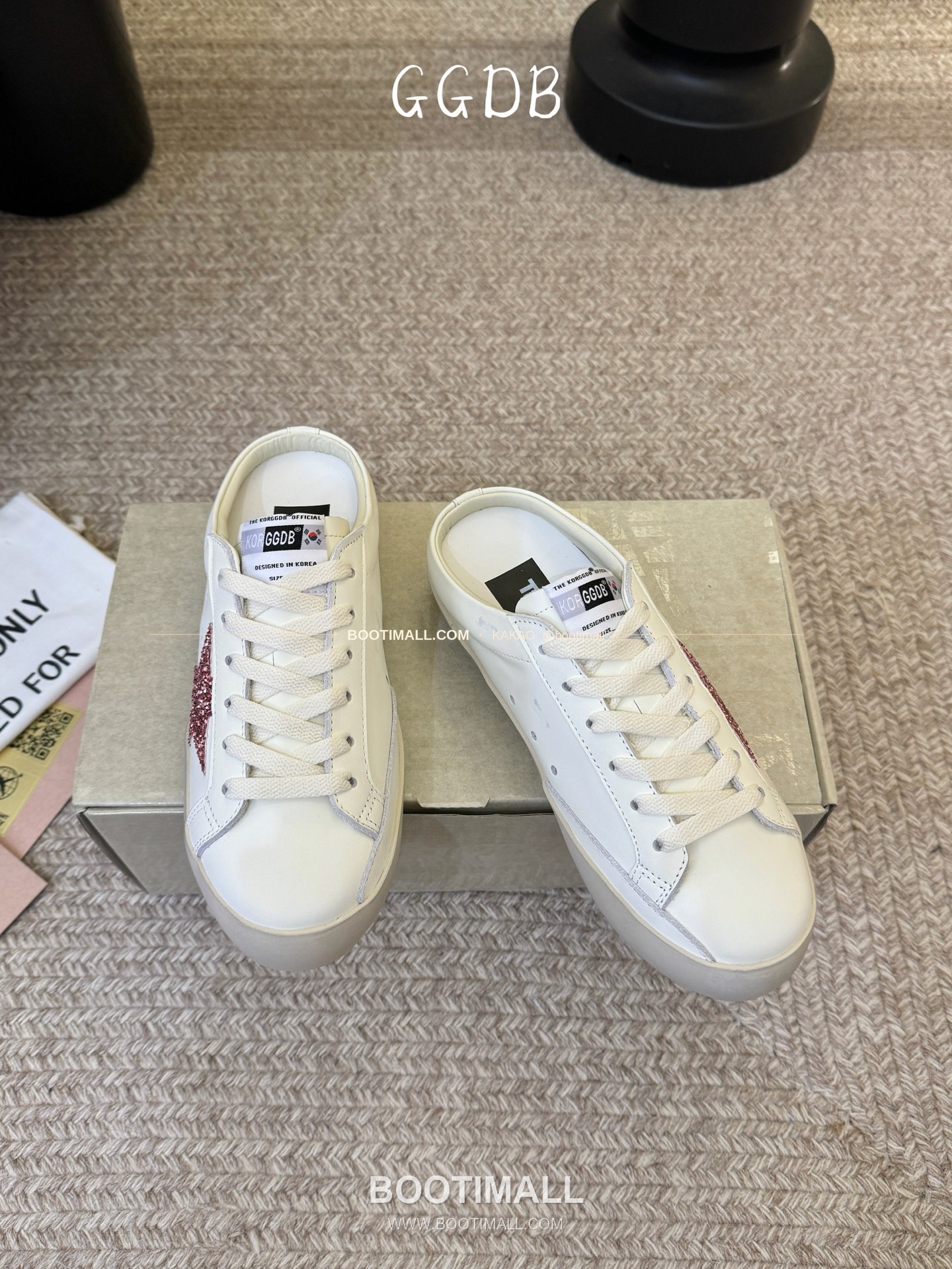 골든구스 2025SS 빈티지 디스트레스드 레더 로우탑 스니커즈 Golden Goose 2025 SS Distressed Leather Low Top Black Sneakers 3.5cm 2