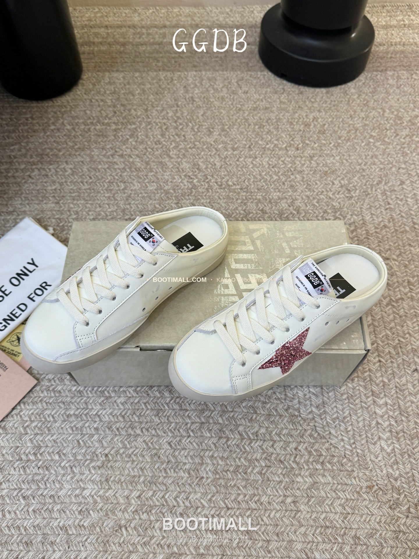 골든구스 2025SS 빈티지 디스트레스드 레더 로우탑 스니커즈 Golden Goose 2025 SS Distressed Leather Low Top Black Sneakers 3.5cm 5