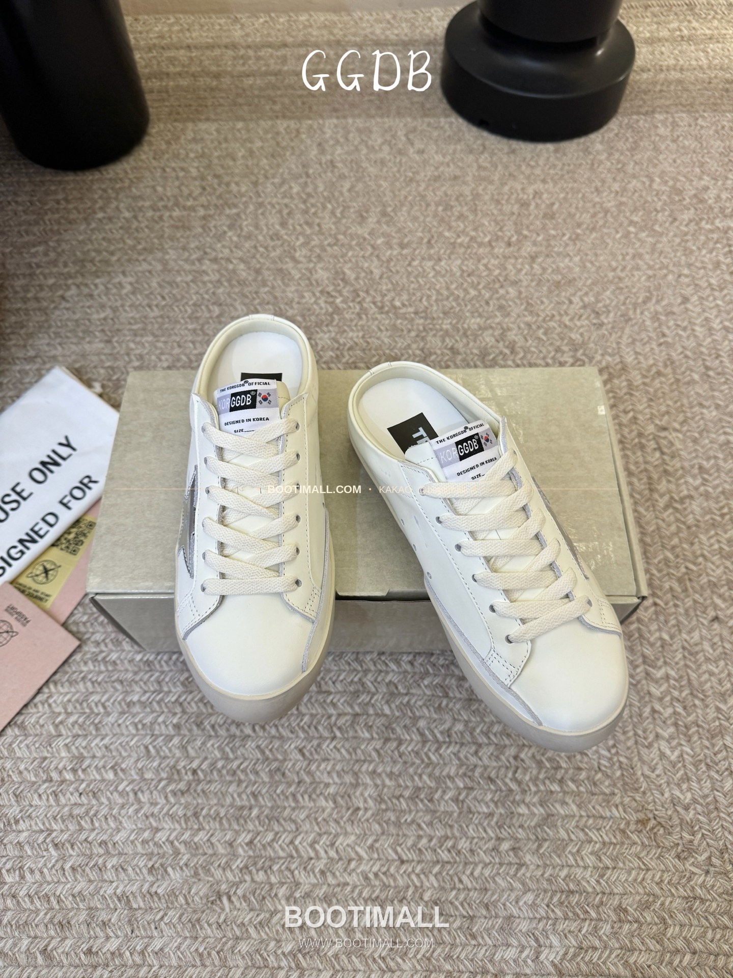 골든구스 2025SS 빈티지 디스트레스드 레더 로우탑 스니커즈 Golden Goose 2025 SS Distressed Leather Low Top Black Sneakers 3.5cm 2