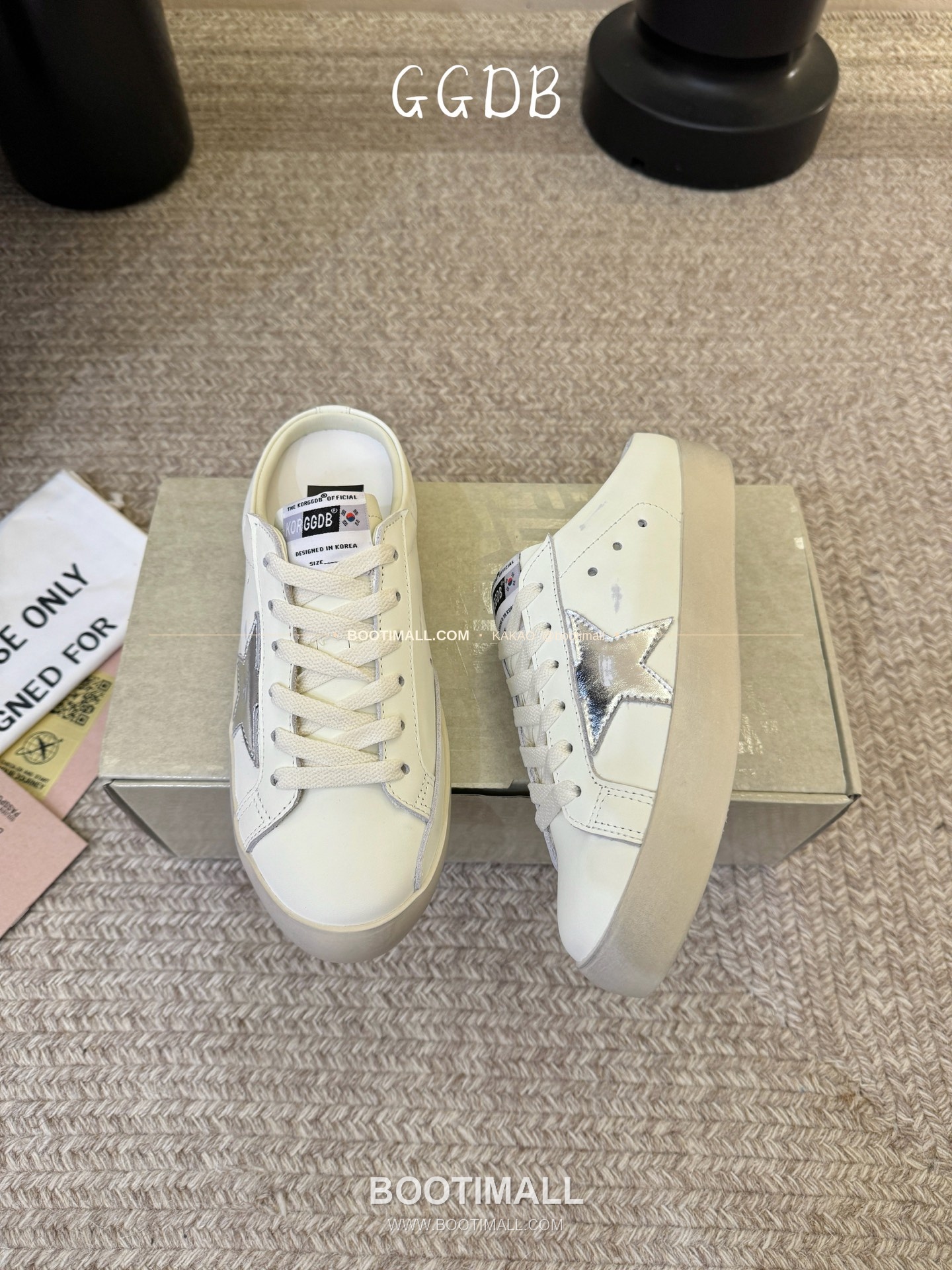 골든구스 2025SS 빈티지 디스트레스드 레더 로우탑 스니커즈 Golden Goose 2025 SS Distressed Leather Low Top Black Sneakers 3.5cm 3