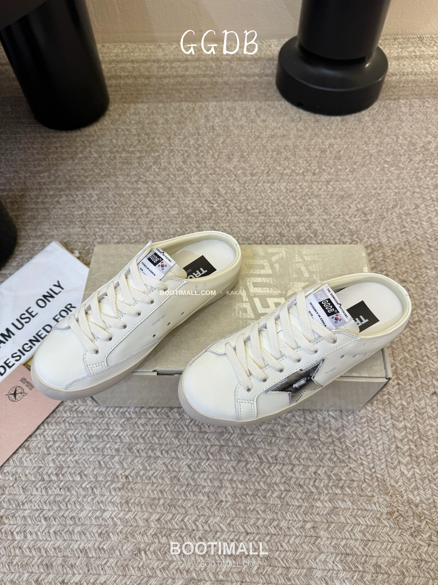 골든구스 2025SS 빈티지 디스트레스드 레더 로우탑 스니커즈 Golden Goose 2025 SS Distressed Leather Low Top Black Sneakers 3.5cm 5