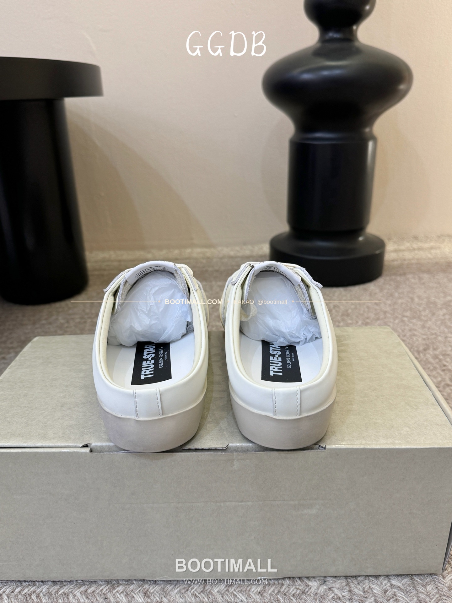 골든구스 2025SS 빈티지 디스트레스드 레더 로우탑 스니커즈 Golden Goose 2025 SS Distressed Leather Low Top Black Sneakers 3.5cm 6