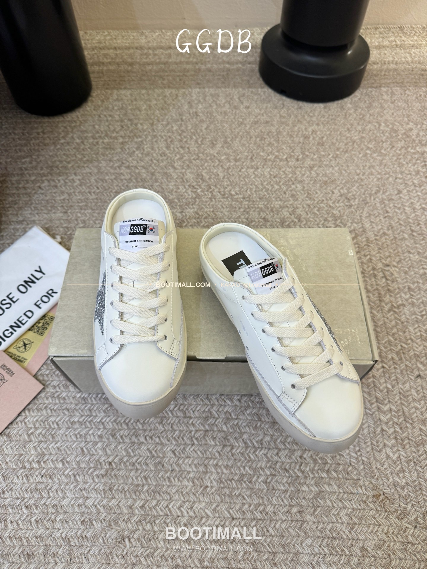 골든구스 2025SS 빈티지 디스트레스드 레더 로우탑 스니커즈 Golden Goose 2025 SS Distressed Leather Low Top Black Sneakers 3.5cm 2