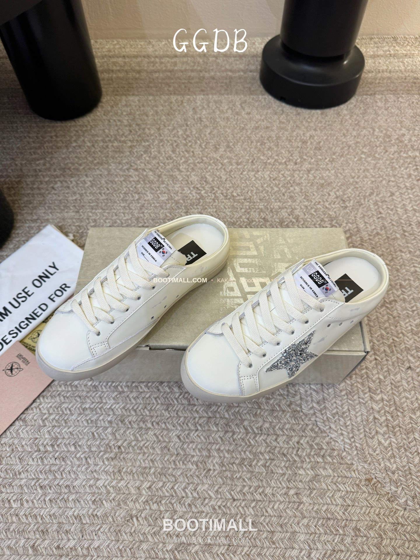 골든구스 2025SS 빈티지 디스트레스드 레더 로우탑 스니커즈 Golden Goose 2025 SS Distressed Leather Low Top Black Sneakers 3.5cm 5