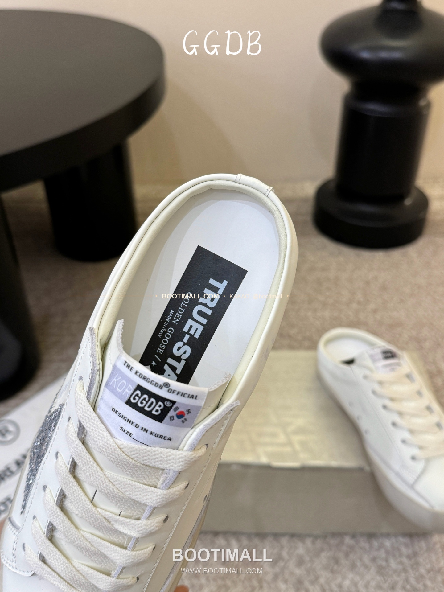 골든구스 2025SS 빈티지 디스트레스드 레더 로우탑 스니커즈 Golden Goose 2025 SS Distressed Leather Low Top Black Sneakers 3.5cm 6