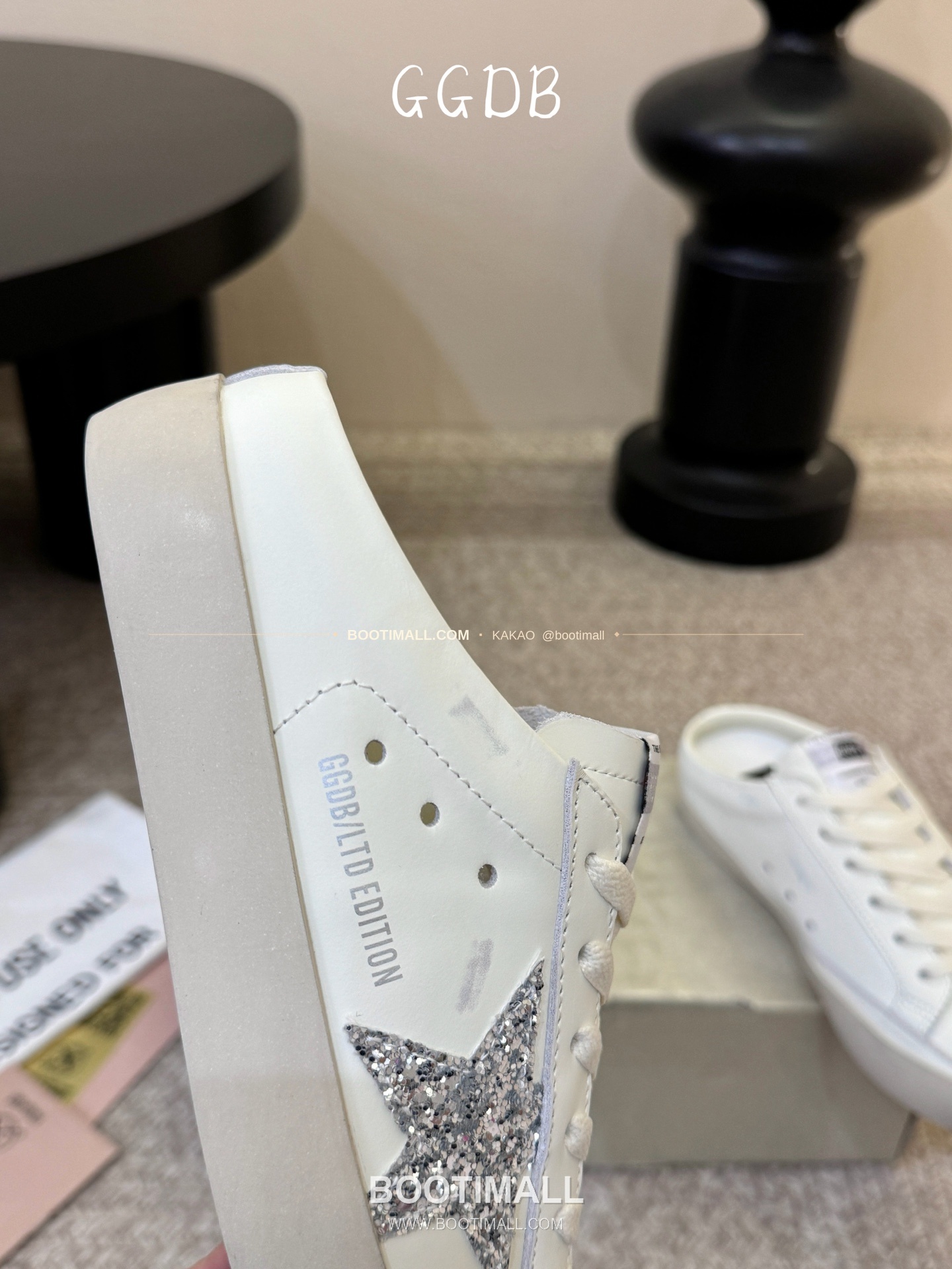 골든구스 2025SS 빈티지 디스트레스드 레더 로우탑 스니커즈 Golden Goose 2025 SS Distressed Leather Low Top Black Sneakers 3.5cm 8