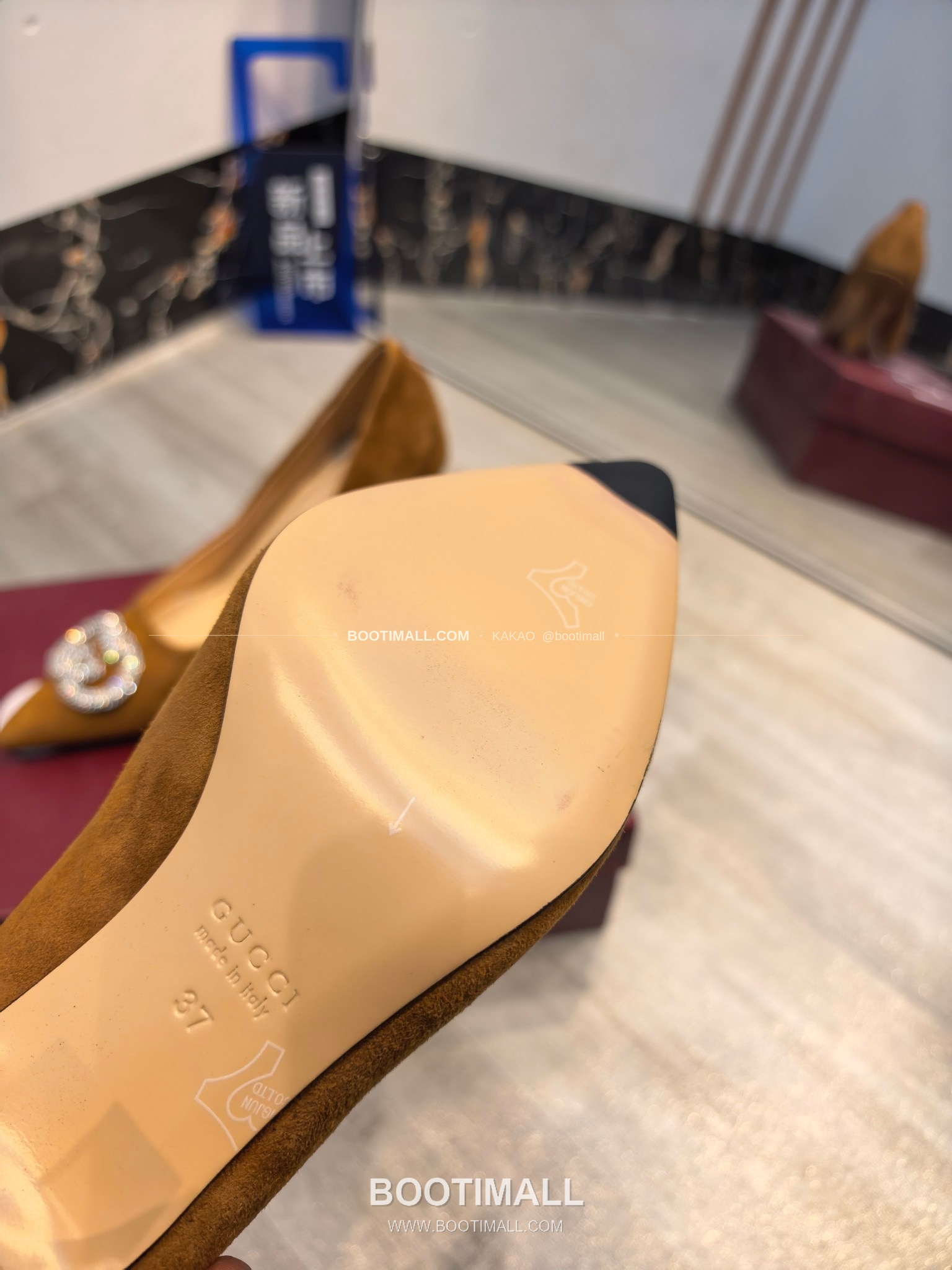 구찌 2026 소가죽 더블G 크리스탈 포인티드토 펌프스 Gucci 2026 Cow Leather Double G Crystal Pointed Toe Black Pumps 5.5cm 9