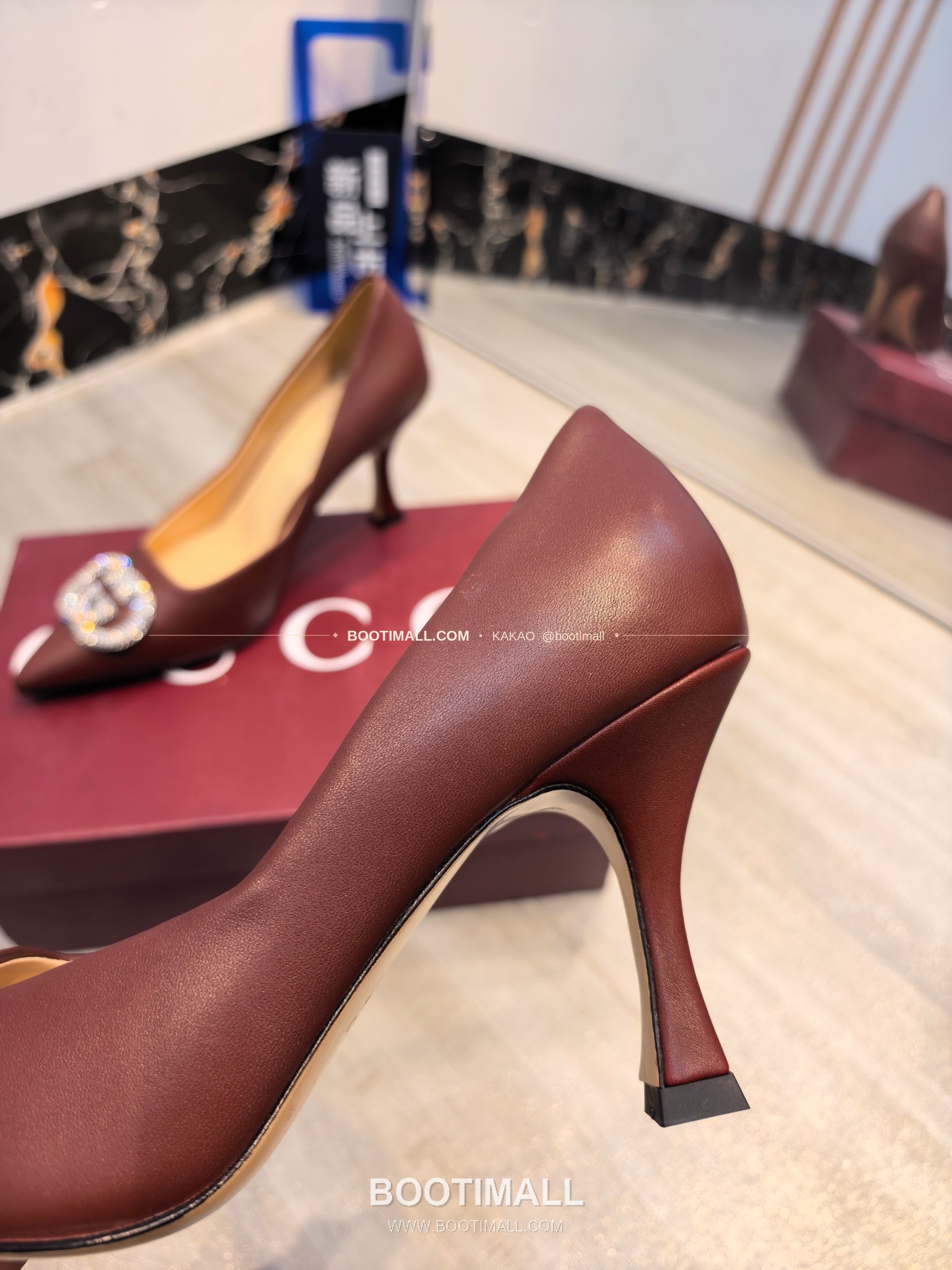 구찌 2026 소가죽 더블G 크리스탈 포인티드토 펌프스 Gucci 2026 Cow Leather Double G Crystal Pointed Toe Black Pumps 5.5cm 8