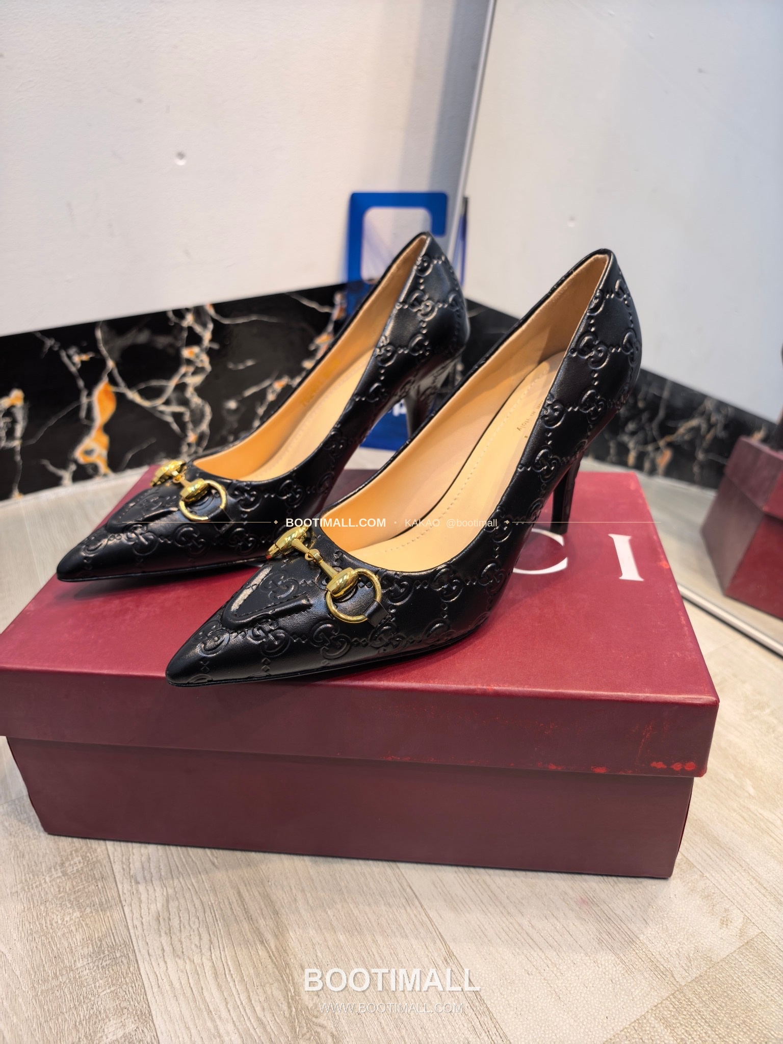 구찌 2026 소가죽 더블G 크리스탈 포인티드토 펌프스 Gucci 2026 Cow Leather Double G Crystal Pointed Toe Black Pumps 8.5cm 3