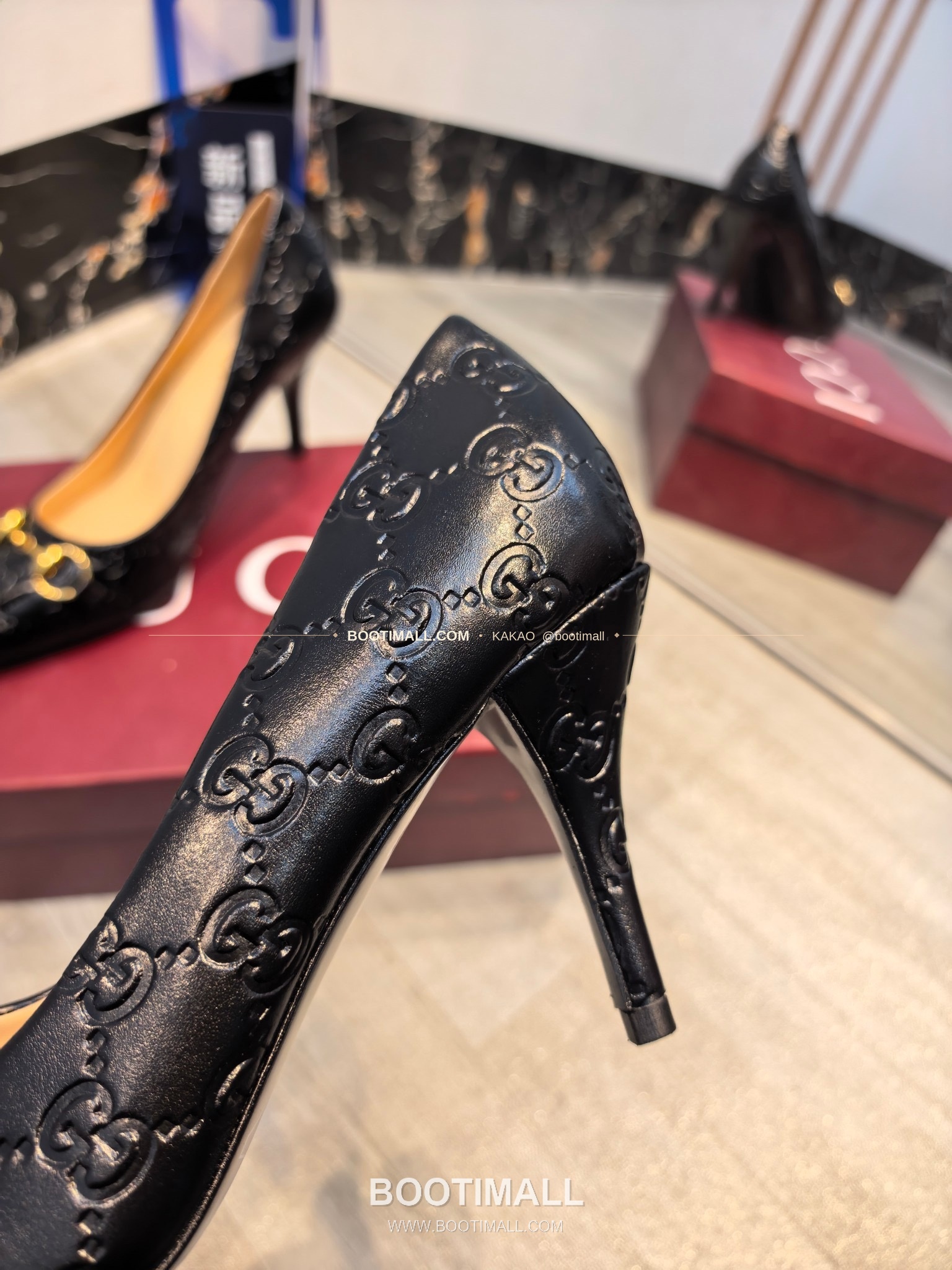 구찌 2026 소가죽 더블G 크리스탈 포인티드토 펌프스 Gucci 2026 Cow Leather Double G Crystal Pointed Toe Black Pumps 8.5cm 6