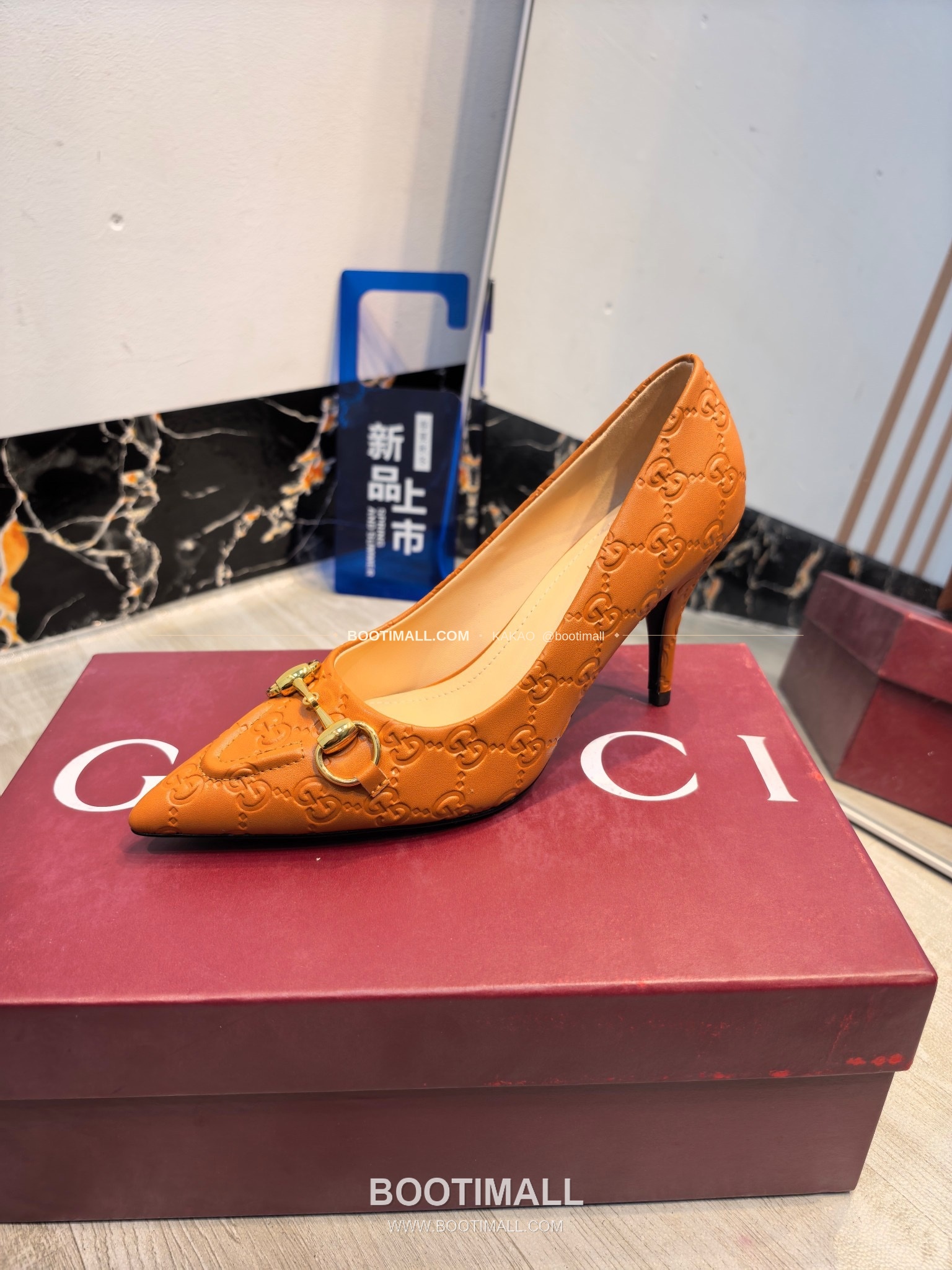 구찌 2026 소가죽 더블G 크리스탈 포인티드토 펌프스 Gucci 2026 Cow Leather Double G Crystal Pointed Toe Black Pumps 8.5cm 4