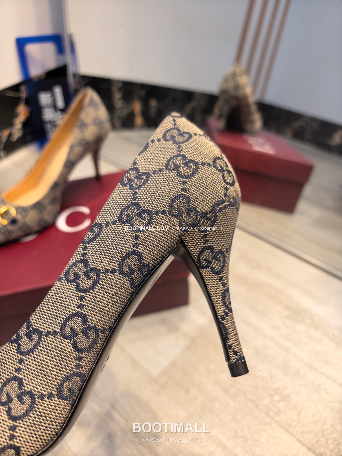 구찌 2026 소가죽 더블G 크리스탈 포인티드토 펌프스 Gucci 2026 Cow Leather Double G Crystal Pointed Toe Black Pumps 8.5cm 6