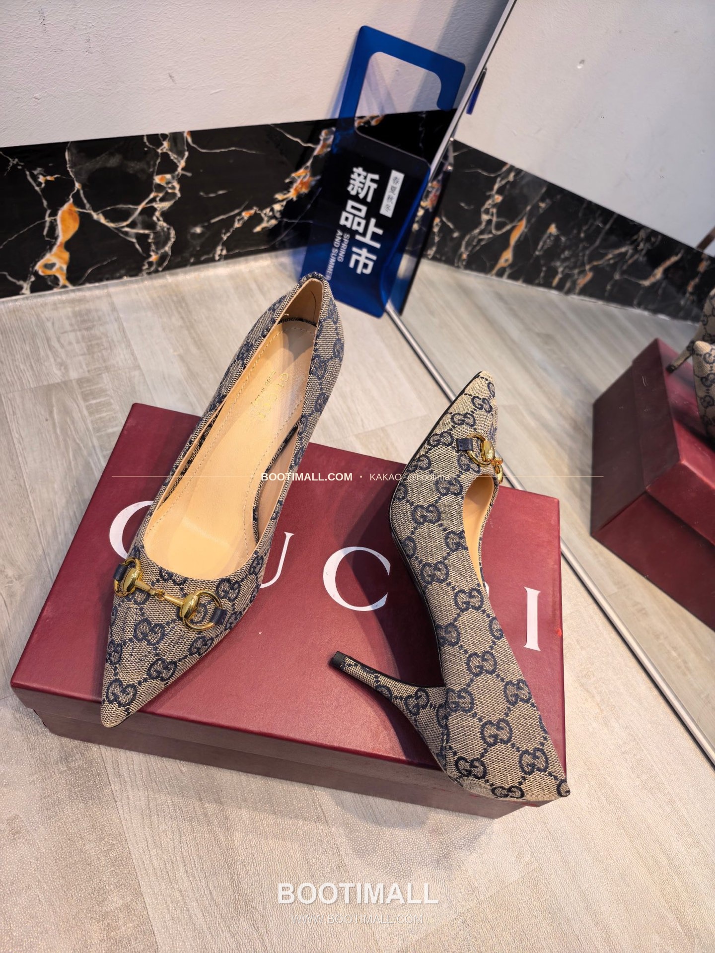 구찌 2026 소가죽 더블G 크리스탈 포인티드토 펌프스 Gucci 2026 Cow Leather Double G Crystal Pointed Toe Black Pumps 8.5cm 8