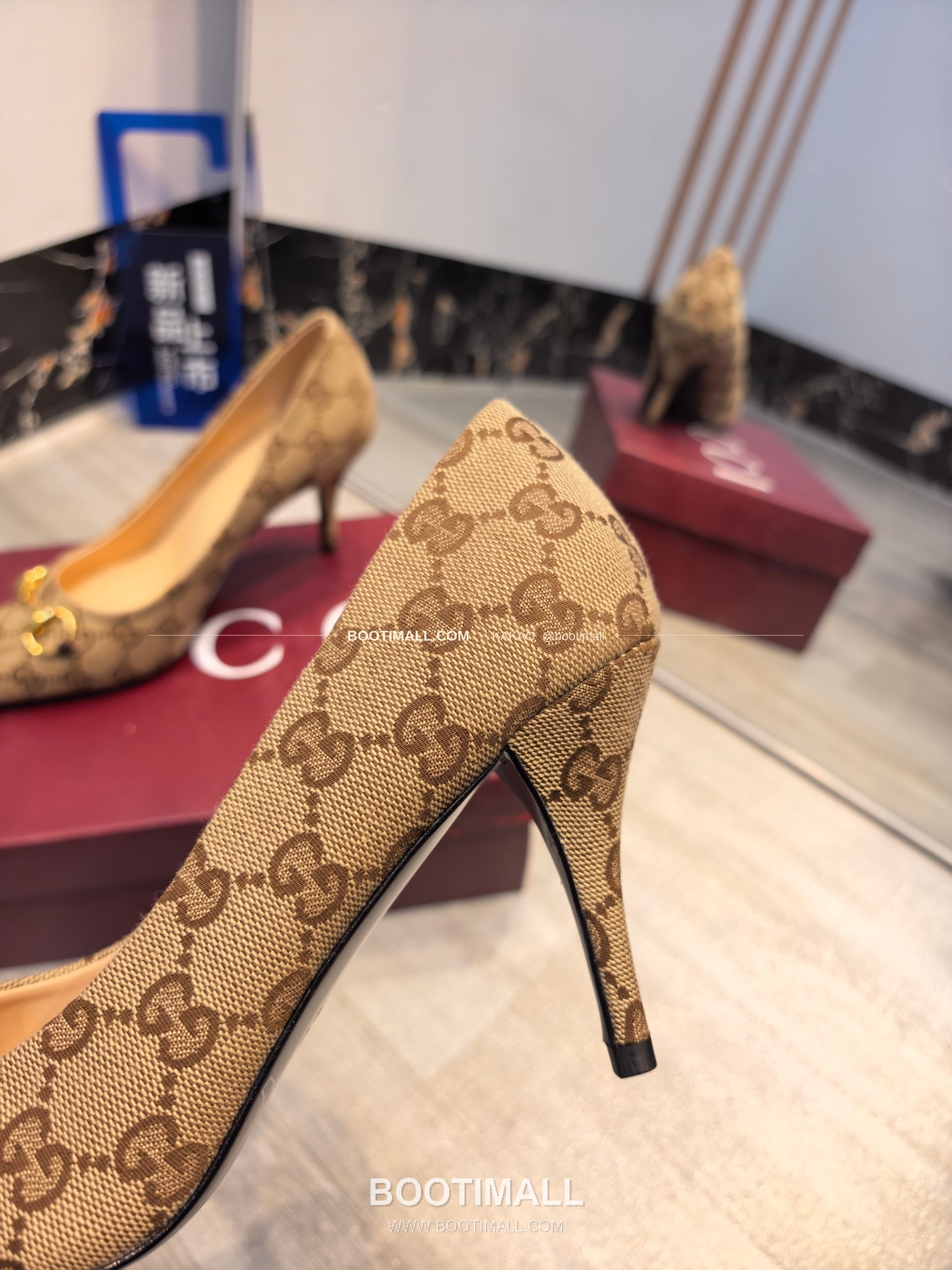 구찌 2026 소가죽 더블G 크리스탈 포인티드토 펌프스 Gucci 2026 Cow Leather Double G Crystal Pointed Toe Black Pumps 8.5cm 5