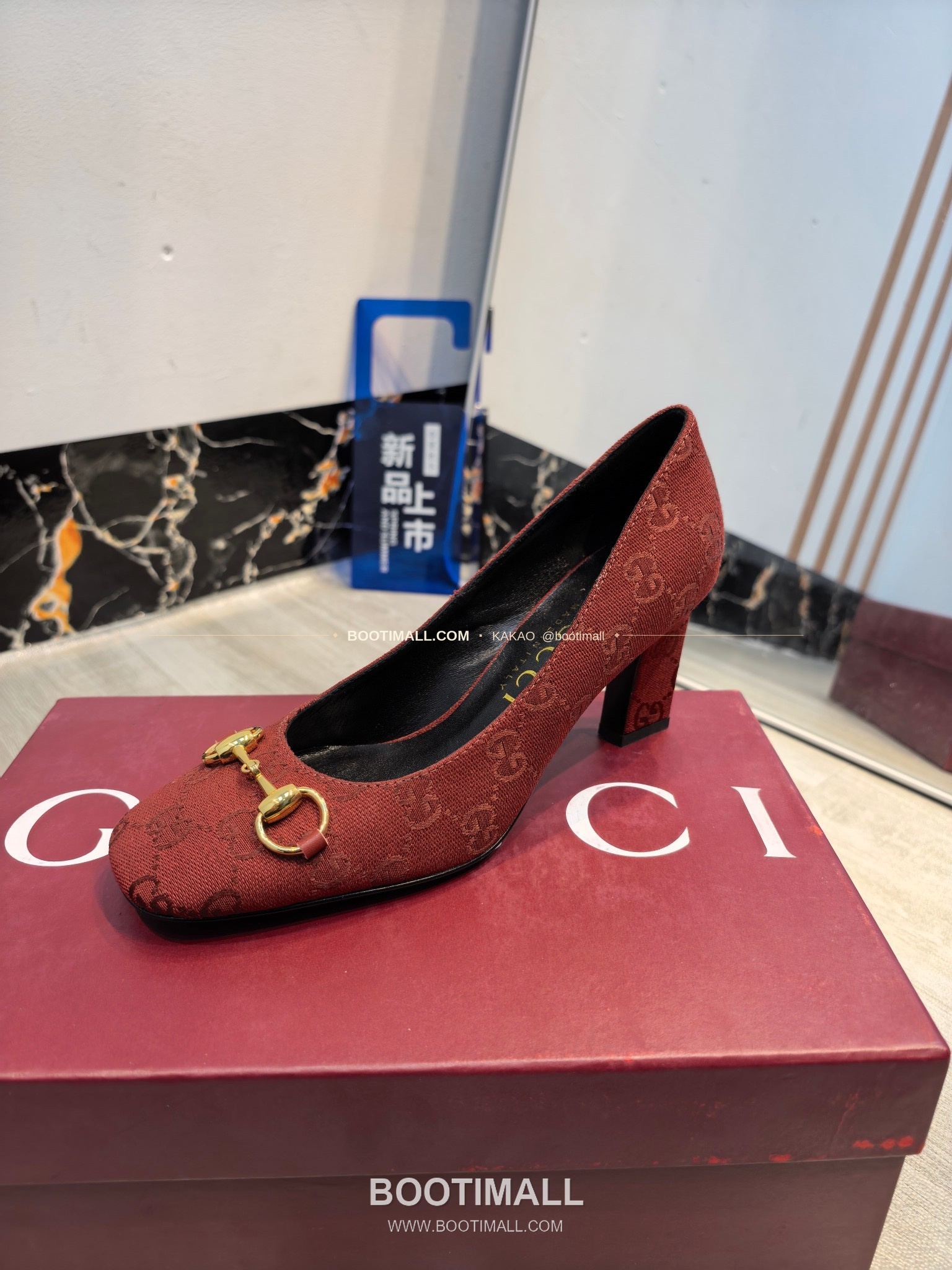 구찌 2026 소가죽 GG프린트 호스빗 라운드토 펌프스 Gucci 2026 Cow Leather GG Print Horsebit Round Toe Black Pumps 7.5cm 4