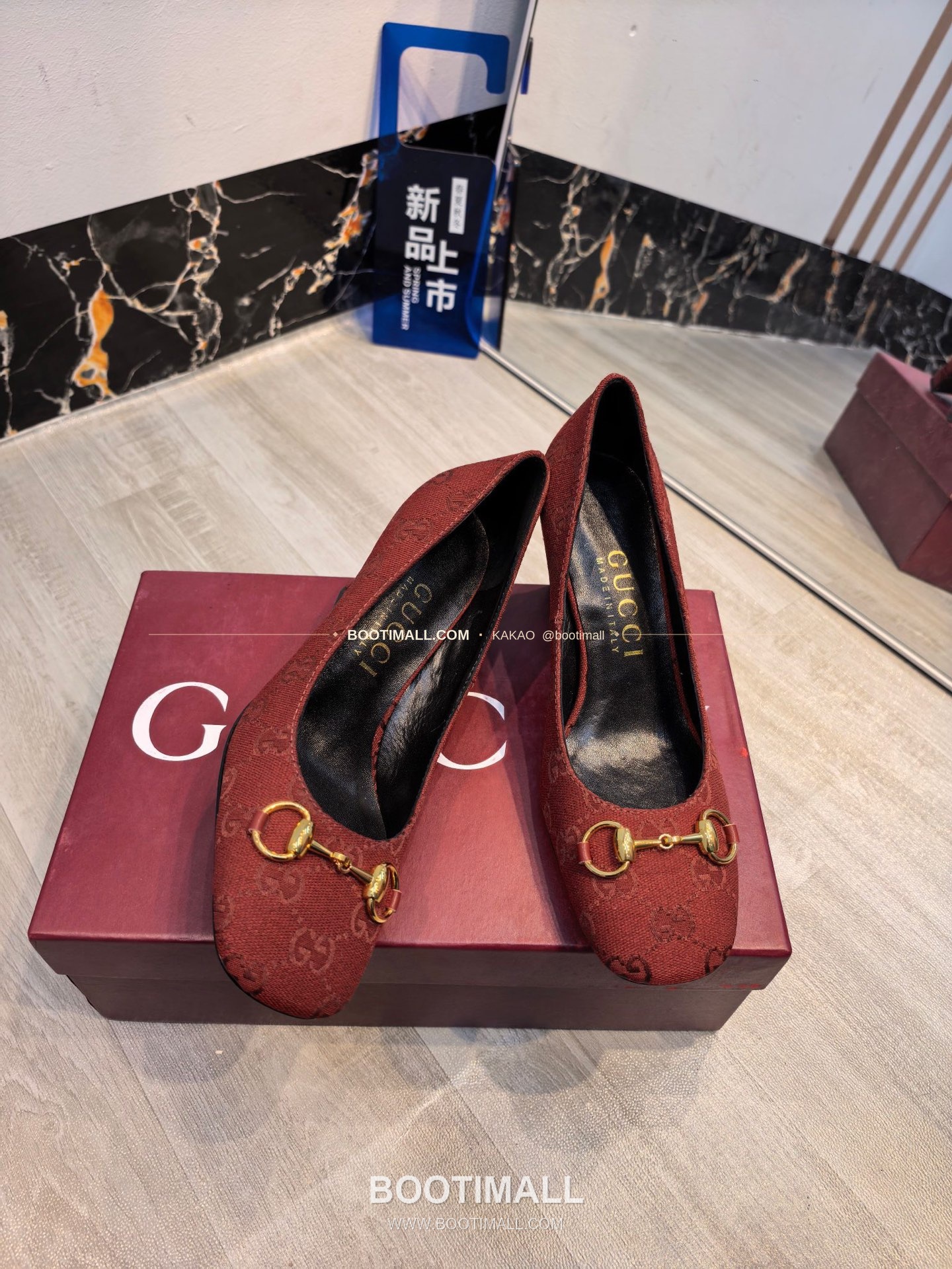 구찌 2026 소가죽 GG프린트 호스빗 라운드토 펌프스 Gucci 2026 Cow Leather GG Print Horsebit Round Toe Black Pumps 7.5cm 8