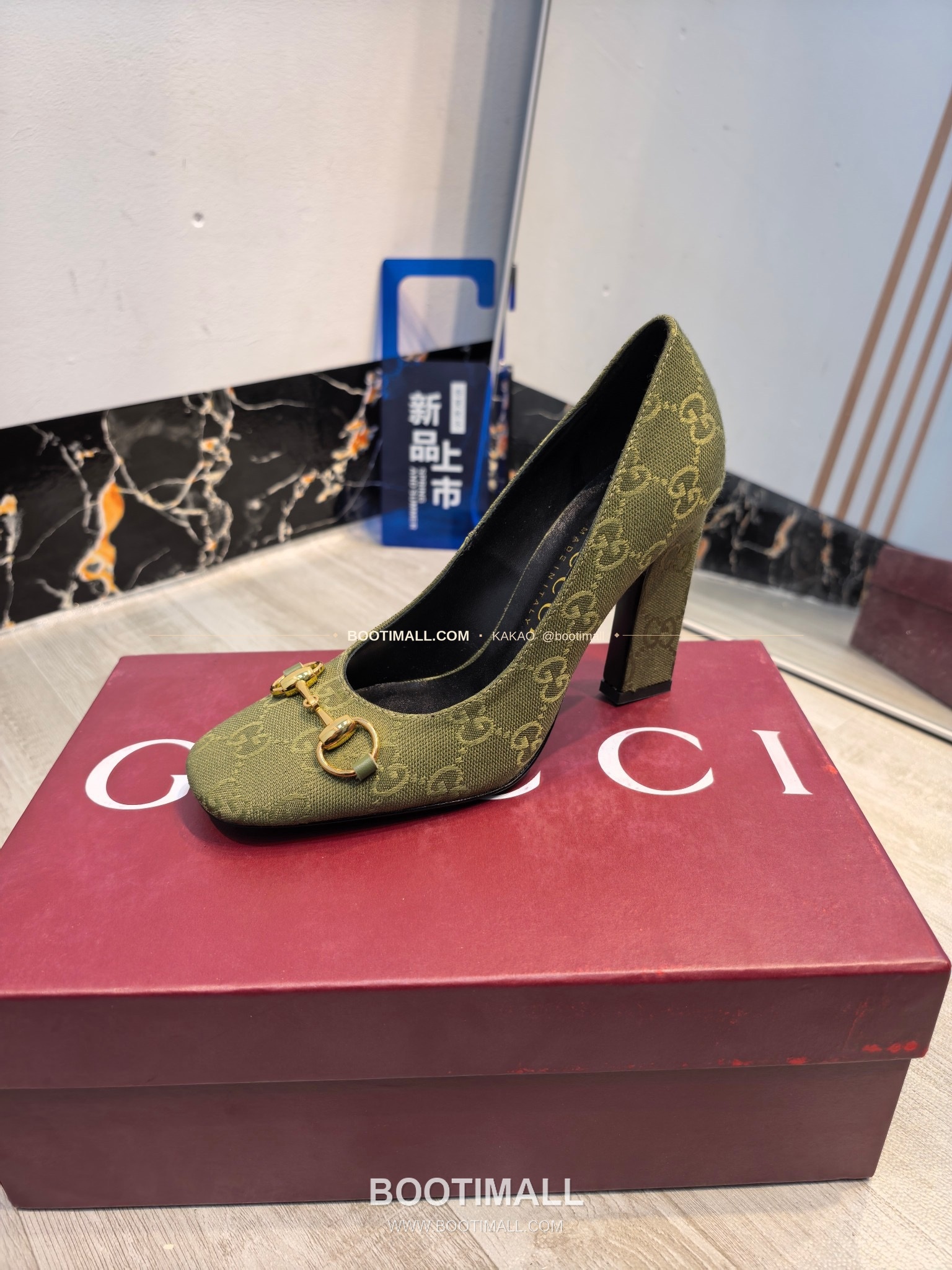 구찌 2026 소가죽 GG프린트 호스빗 라운드토 펌프스 Gucci 2026 Cow Leather GG Print Horsebit Round Toe Black Pumps 7.5cm 4