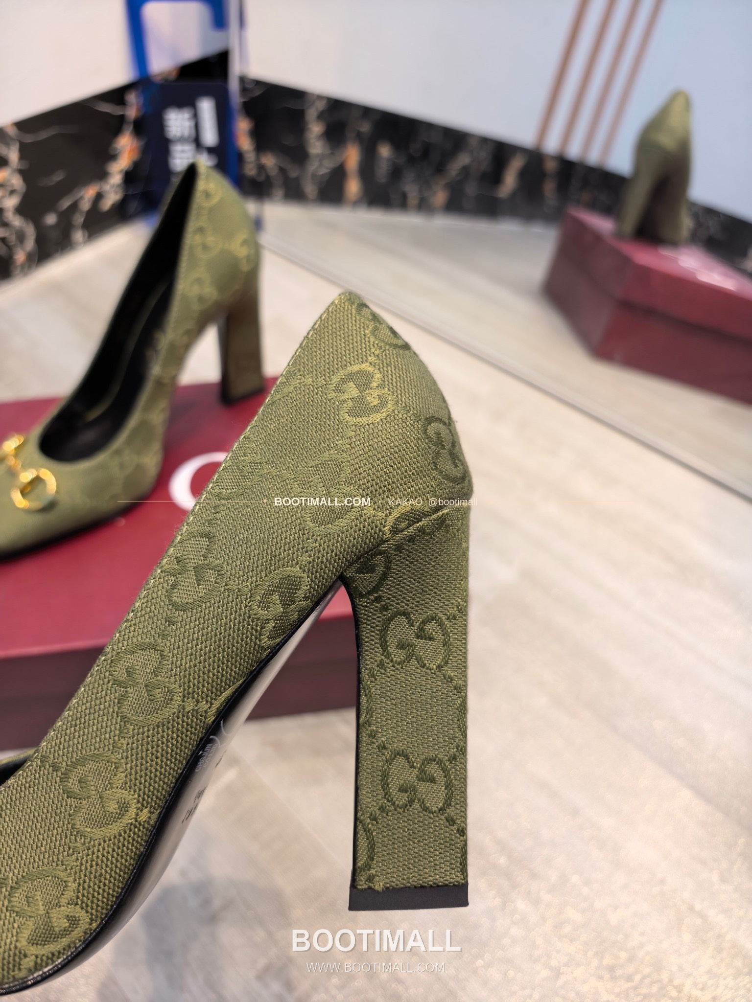 구찌 2026 소가죽 GG프린트 호스빗 라운드토 펌프스 Gucci 2026 Cow Leather GG Print Horsebit Round Toe Black Pumps 7.5cm 7