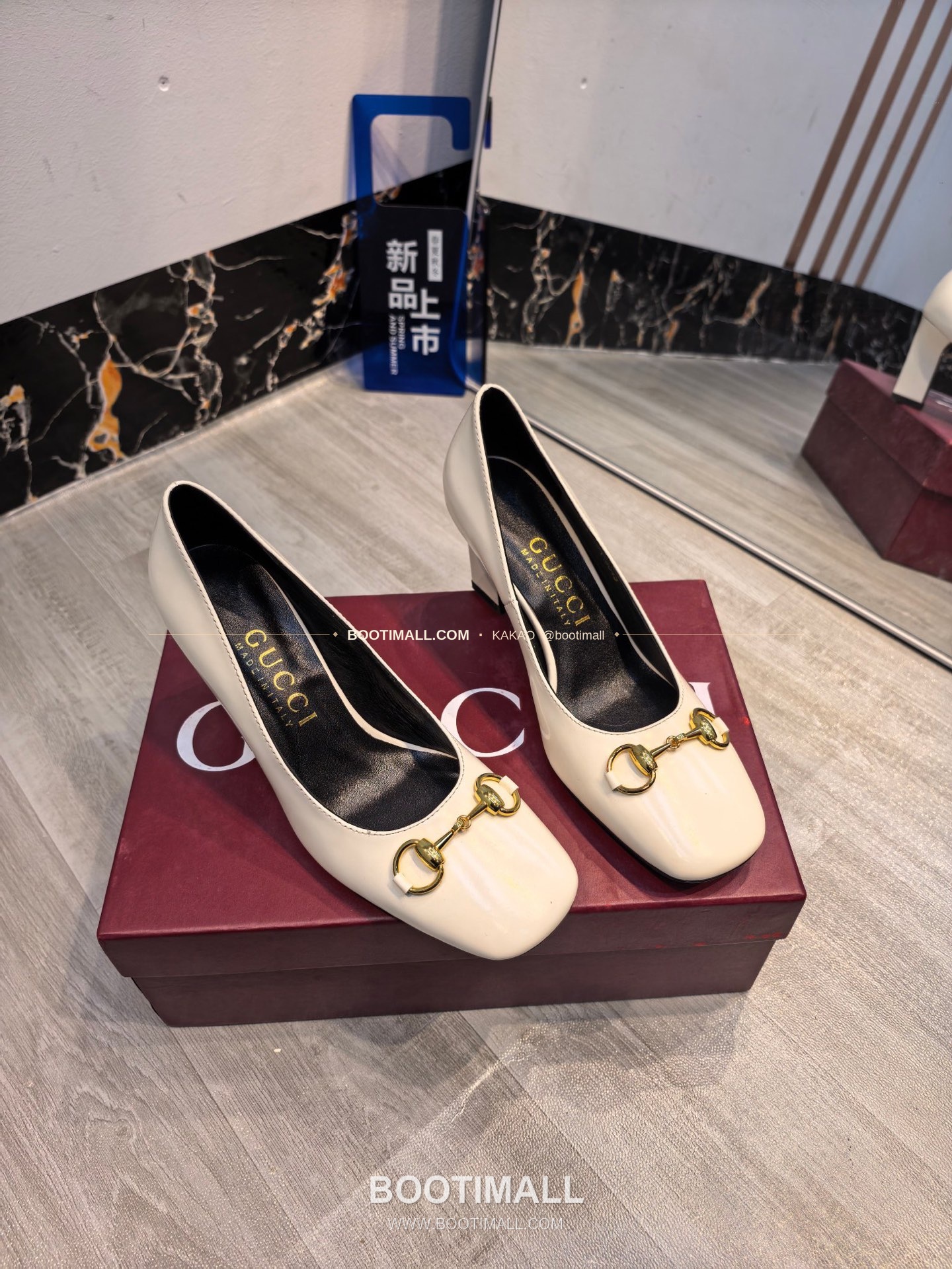 구찌 2026 소가죽 GG프린트 호스빗 라운드토 펌프스 Gucci 2026 Cow Leather GG Print Horsebit Round Toe Black Pumps 7.5cm 2