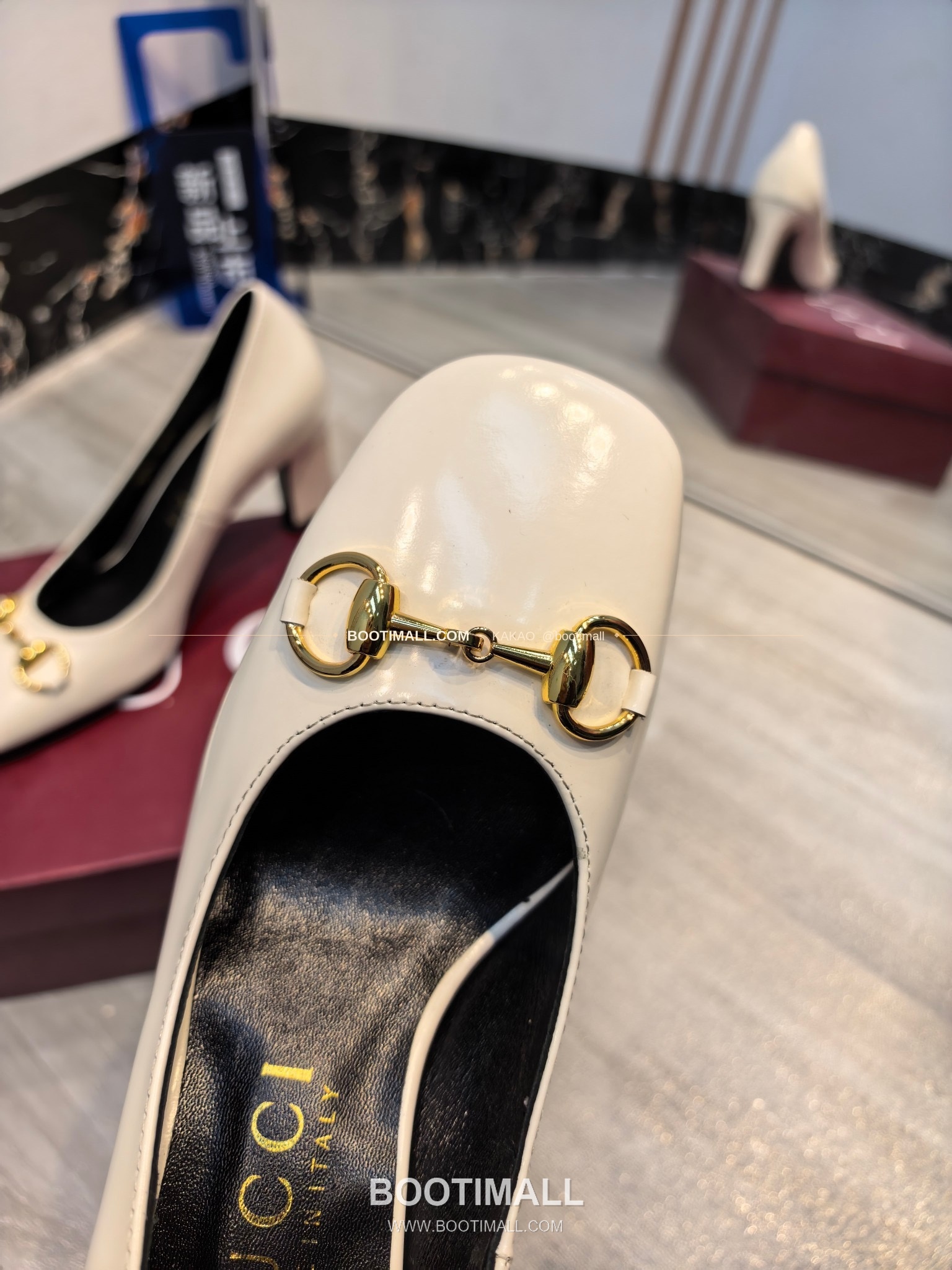 구찌 2026 소가죽 GG프린트 호스빗 라운드토 펌프스 Gucci 2026 Cow Leather GG Print Horsebit Round Toe Black Pumps 7.5cm 6