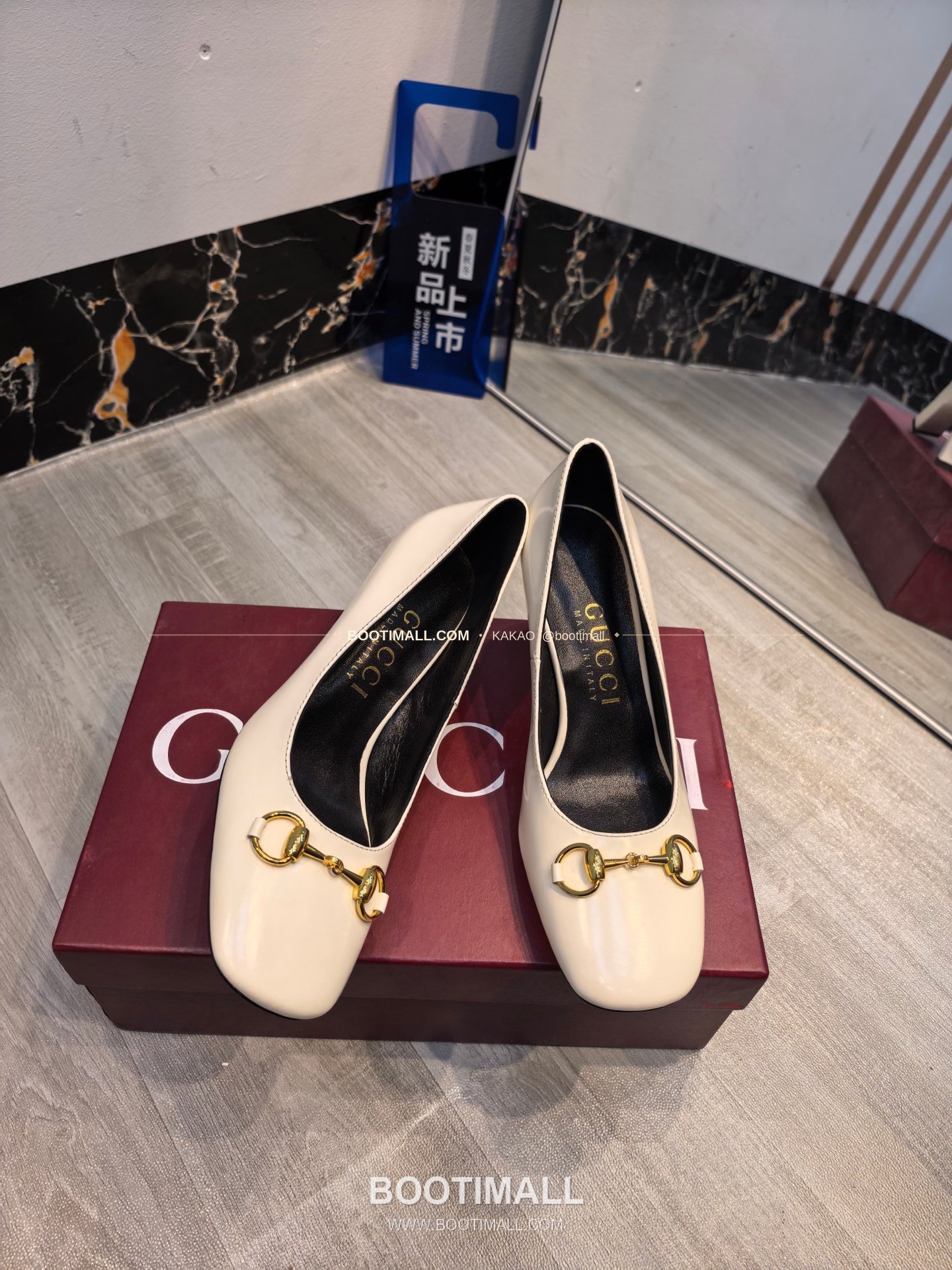 구찌 2026 소가죽 GG프린트 호스빗 라운드토 펌프스 Gucci 2026 Cow Leather GG Print Horsebit Round Toe Black Pumps 7.5cm 8