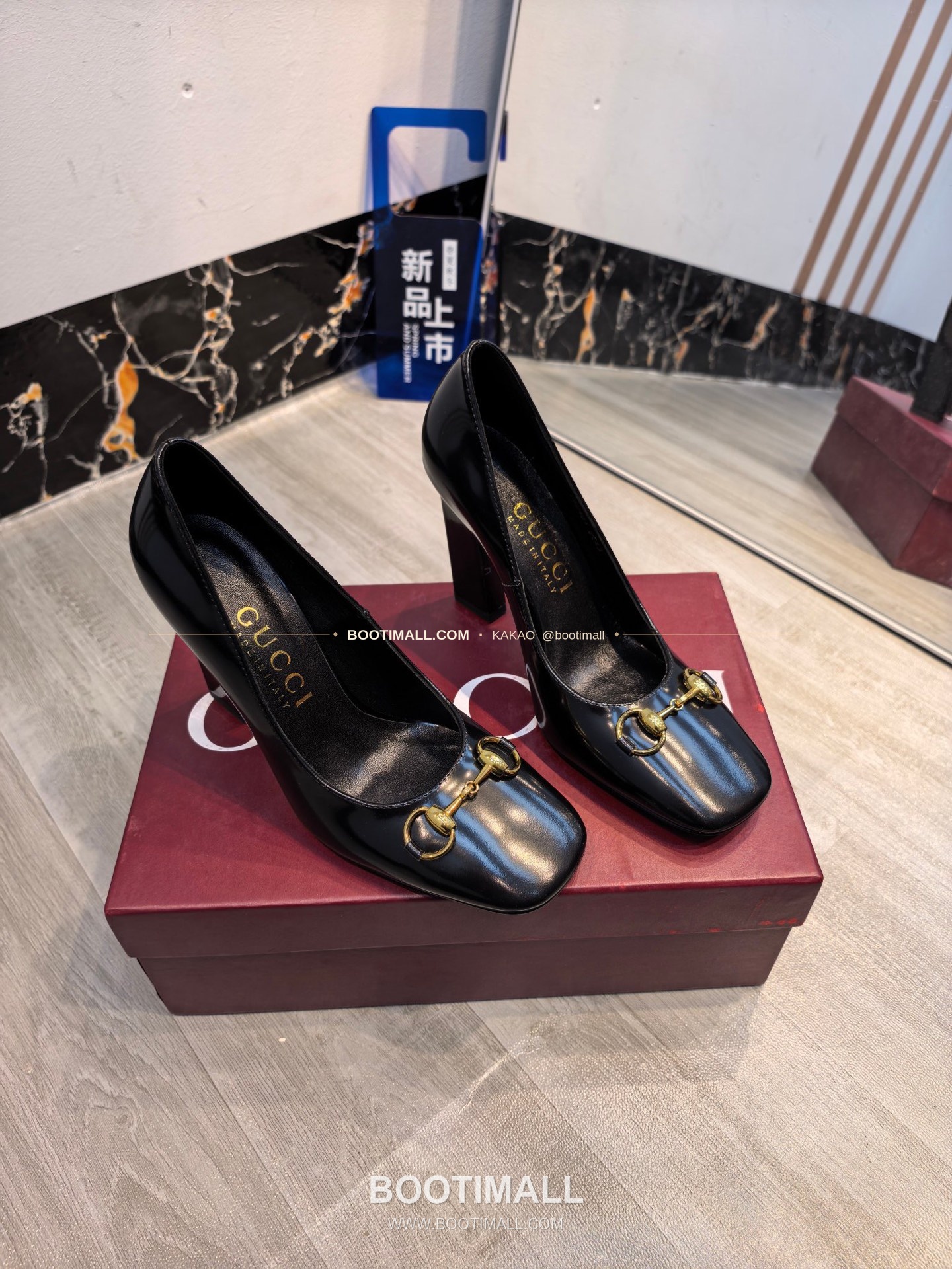 구찌 2026 소가죽 GG프린트 호스빗 라운드토 펌프스 Gucci 2026 Cow Leather GG Print Horsebit Round Toe Black Pumps 7.5cm 2