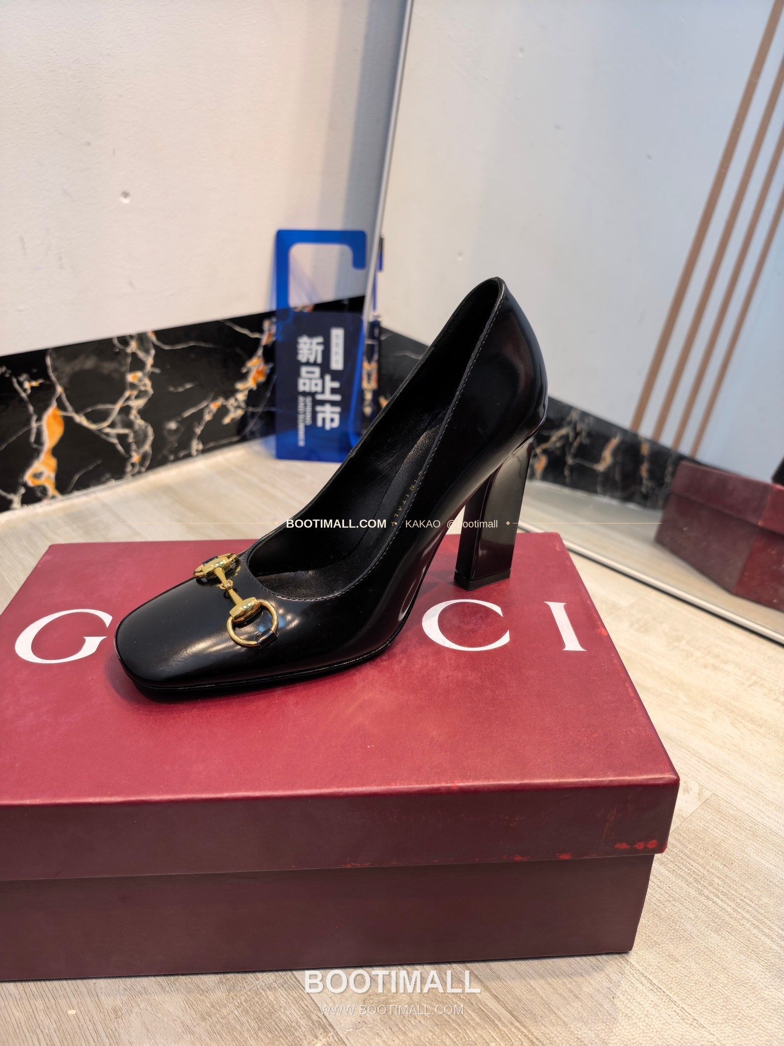 구찌 2026 소가죽 GG프린트 호스빗 라운드토 펌프스 Gucci 2026 Cow Leather GG Print Horsebit Round Toe Black Pumps 7.5cm 4