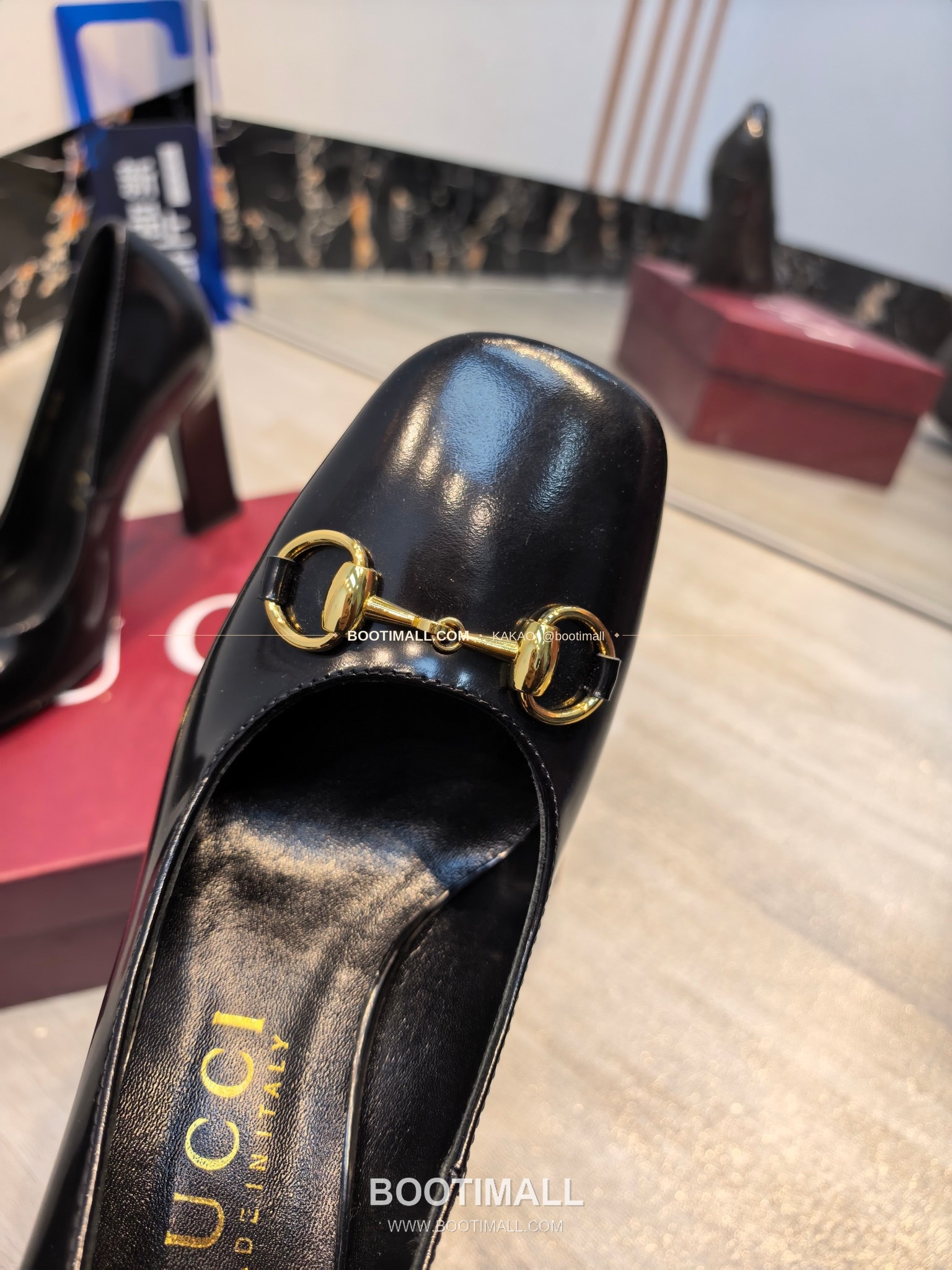 구찌 2026 소가죽 GG프린트 호스빗 라운드토 펌프스 Gucci 2026 Cow Leather GG Print Horsebit Round Toe Black Pumps 7.5cm 6