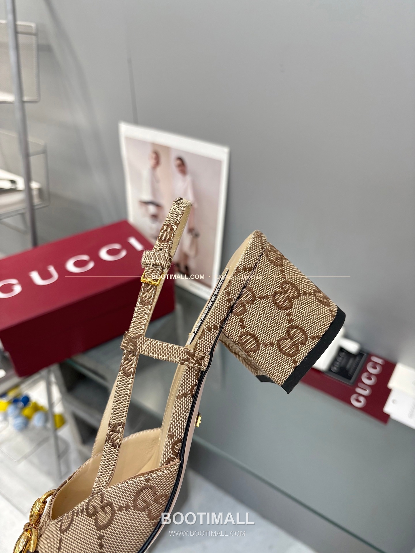 구찌 2026 양가죽 GG 메탈 스트랩 샌들 Gucci 2026 Lambskin GG Metal Strap Black Sandals 5.5cm 6