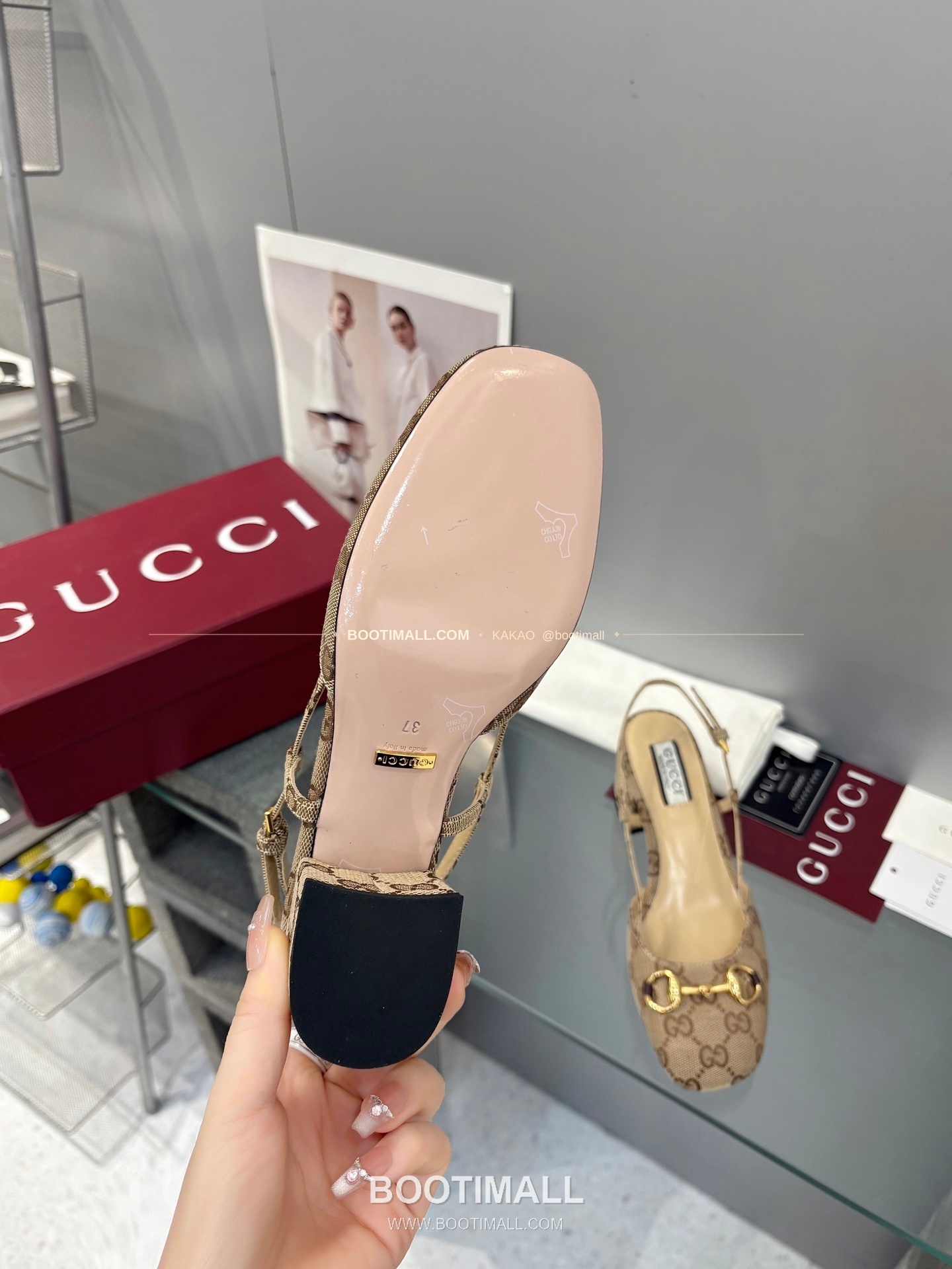 구찌 2026 양가죽 GG 메탈 스트랩 샌들 Gucci 2026 Lambskin GG Metal Strap Black Sandals 5.5cm 9