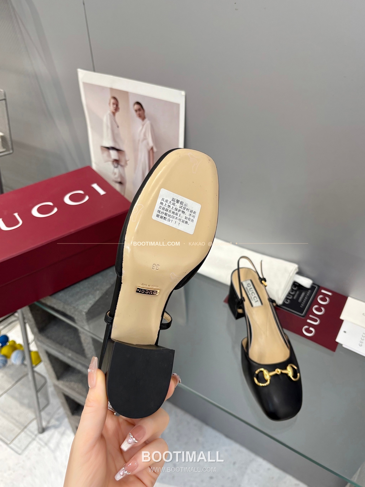 구찌 2026 양가죽 GG 메탈 스트랩 샌들 Gucci 2026 Lambskin GG Metal Strap Black Sandals 5.5cm 9
