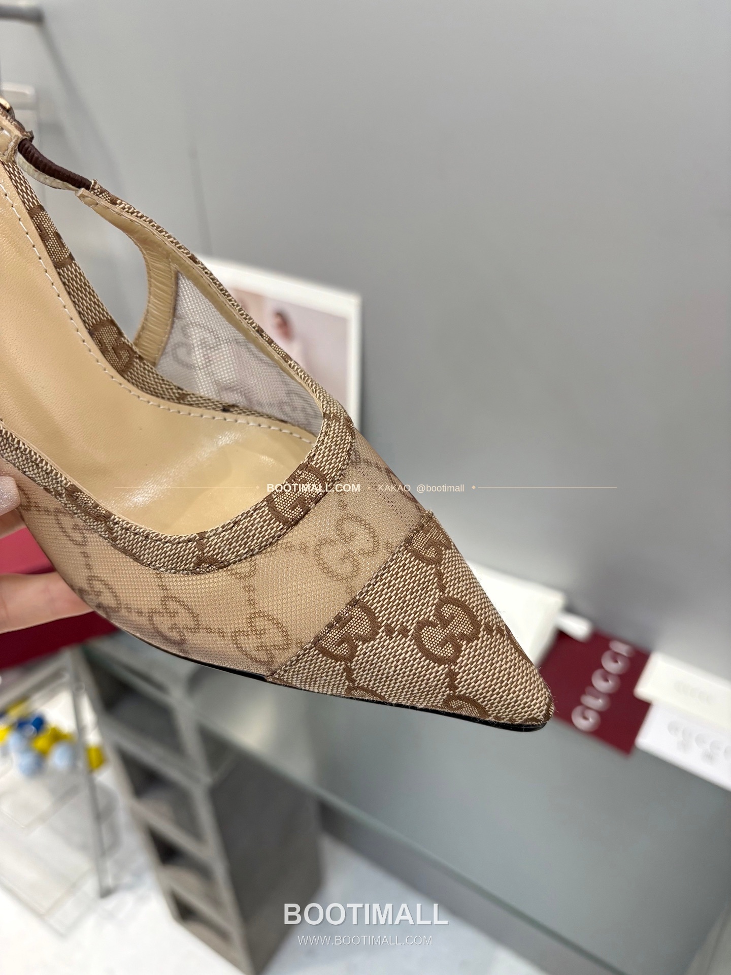 구찌 2026 메쉬 GG 로고 체인 포인티드토 샌들 Gucci 2026 Mesh GG Logo Chain Pointed Toe Black Sandals 10cm 6