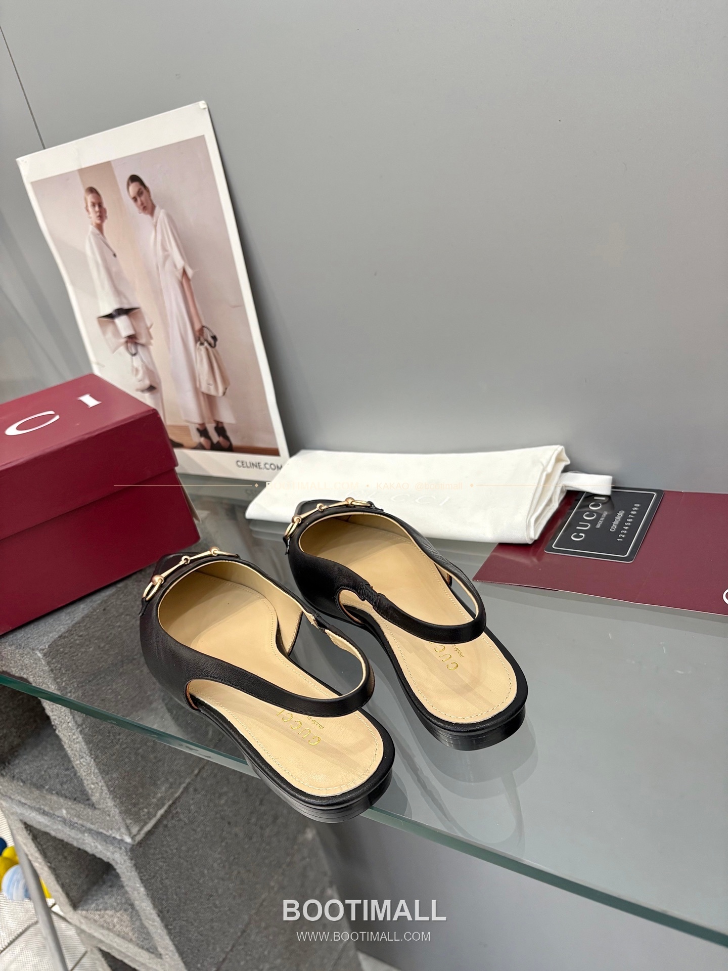 구찌 2026 페이턴트 소가죽 GG 메탈 스트랩 블랙 플랫 샌들 Gucci 2026 Patent Cow Leather GG Metal Strap Black Flat Sandals 7