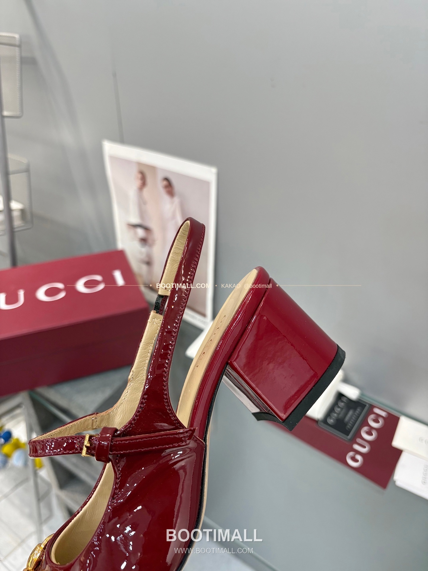구찌 2026 페이턴트 레더 GG 메탈 스트랩 샌들 Gucci 2026 Patent Leather GG Metal Strap Black Sandals 5.5cm 7
