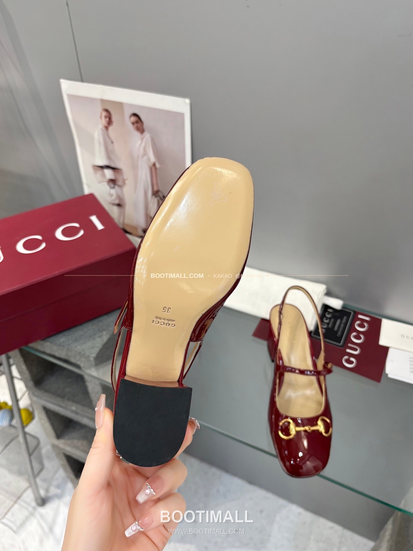 구찌 2026 페이턴트 레더 GG 메탈 스트랩 샌들 Gucci 2026 Patent Leather GG Metal Strap Black Sandals 5.5cm 9