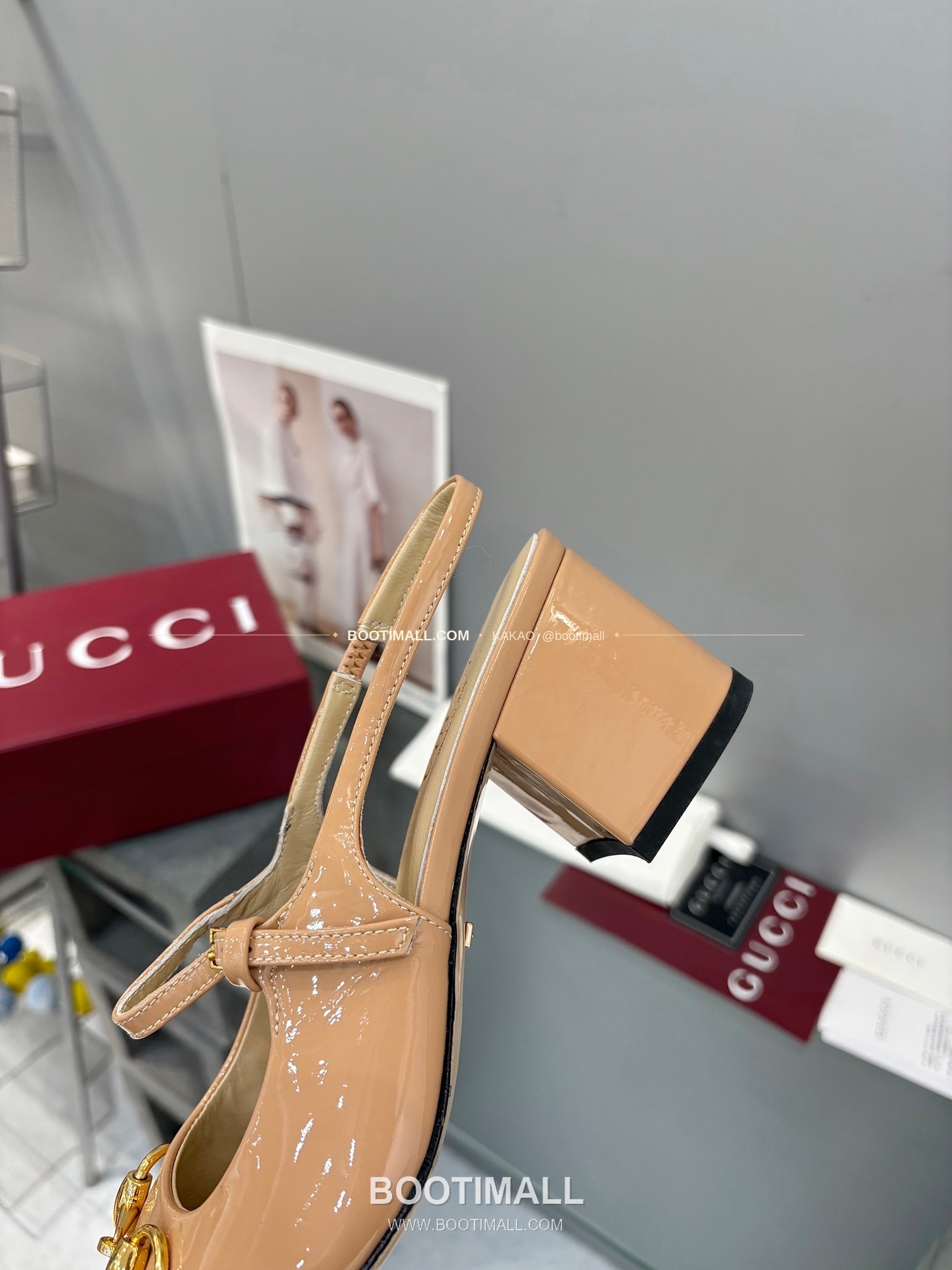구찌 2026 페이턴트 레더 GG 메탈 스트랩 샌들 Gucci 2026 Patent Leather GG Metal Strap Black Sandals 5.5cm 7