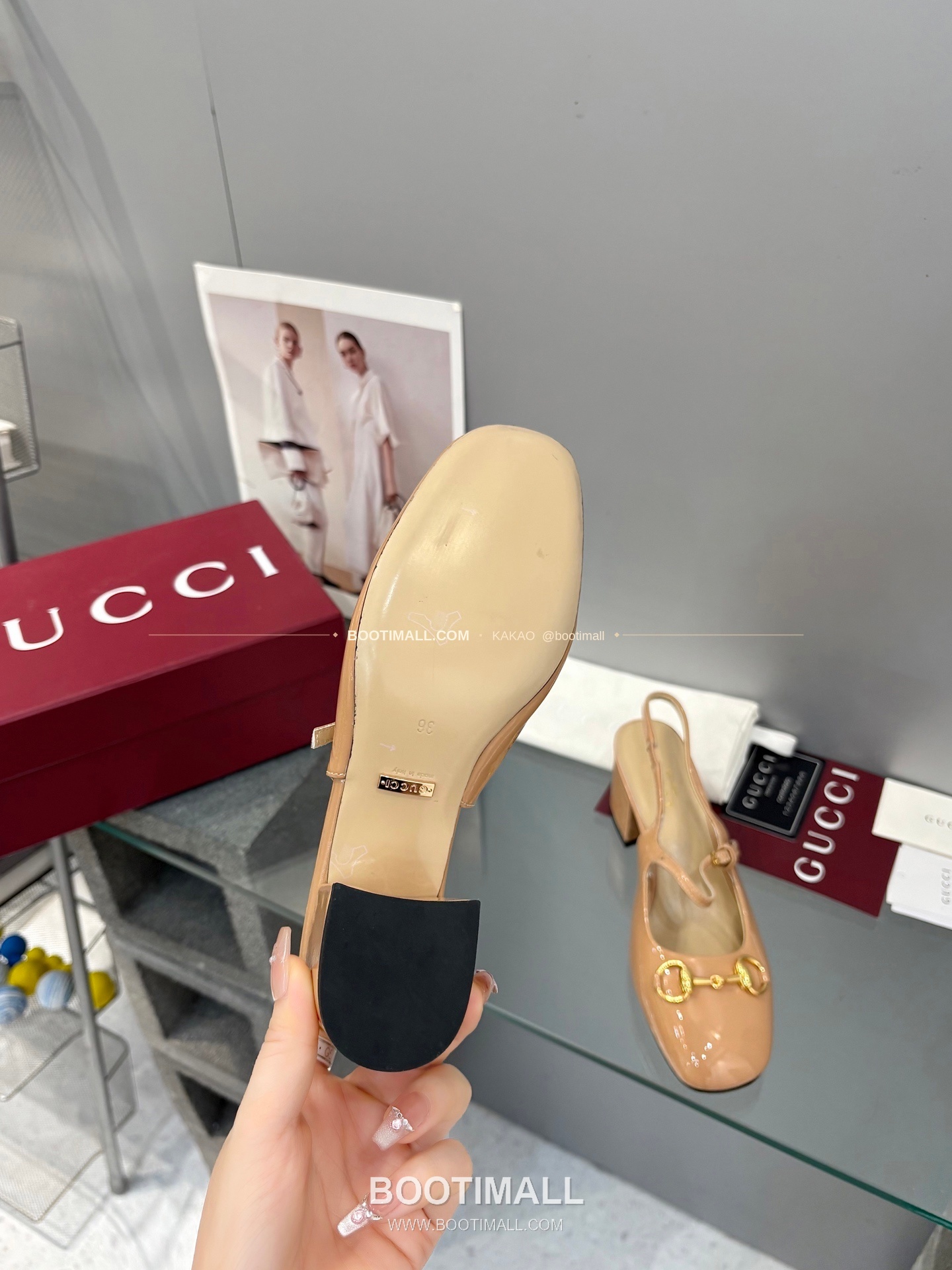 구찌 2026 페이턴트 레더 GG 메탈 스트랩 샌들 Gucci 2026 Patent Leather GG Metal Strap Black Sandals 5.5cm 9