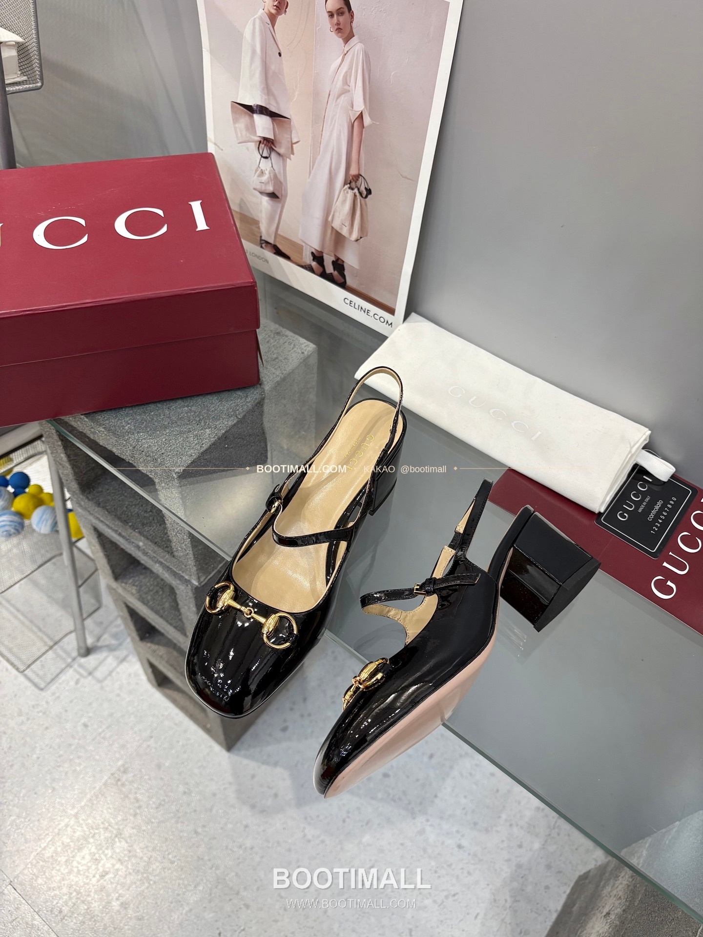 구찌 2026 페이턴트 레더 GG 메탈 스트랩 샌들 Gucci 2026 Patent Leather GG Metal Strap Black Sandals 5.5cm 3