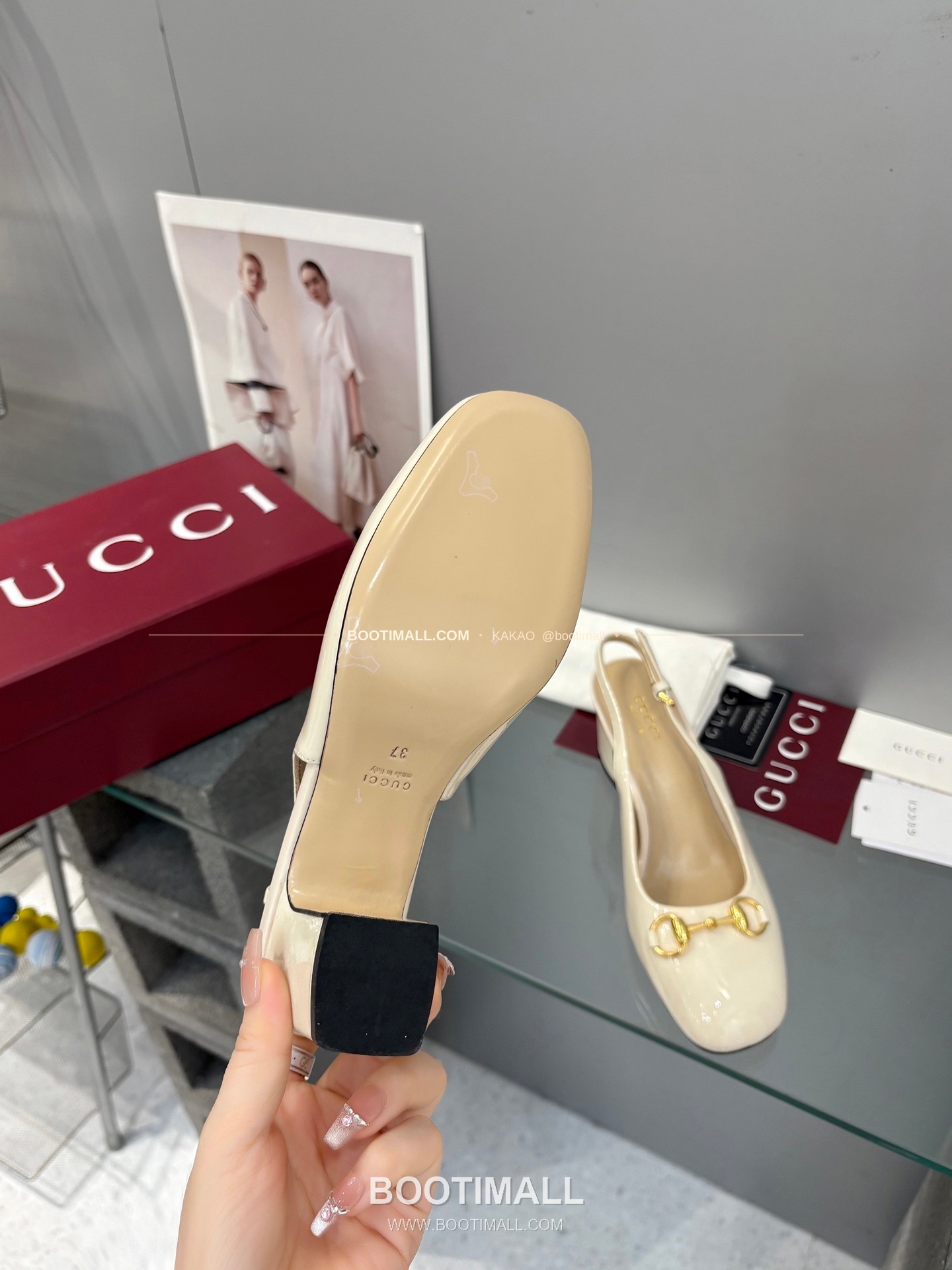 구찌 2026 페이턴트 레더 GG 메탈 스트랩 샌들 Gucci 2026 Patent Leather GG Metal Strap Black Sandals 5.5cm 9