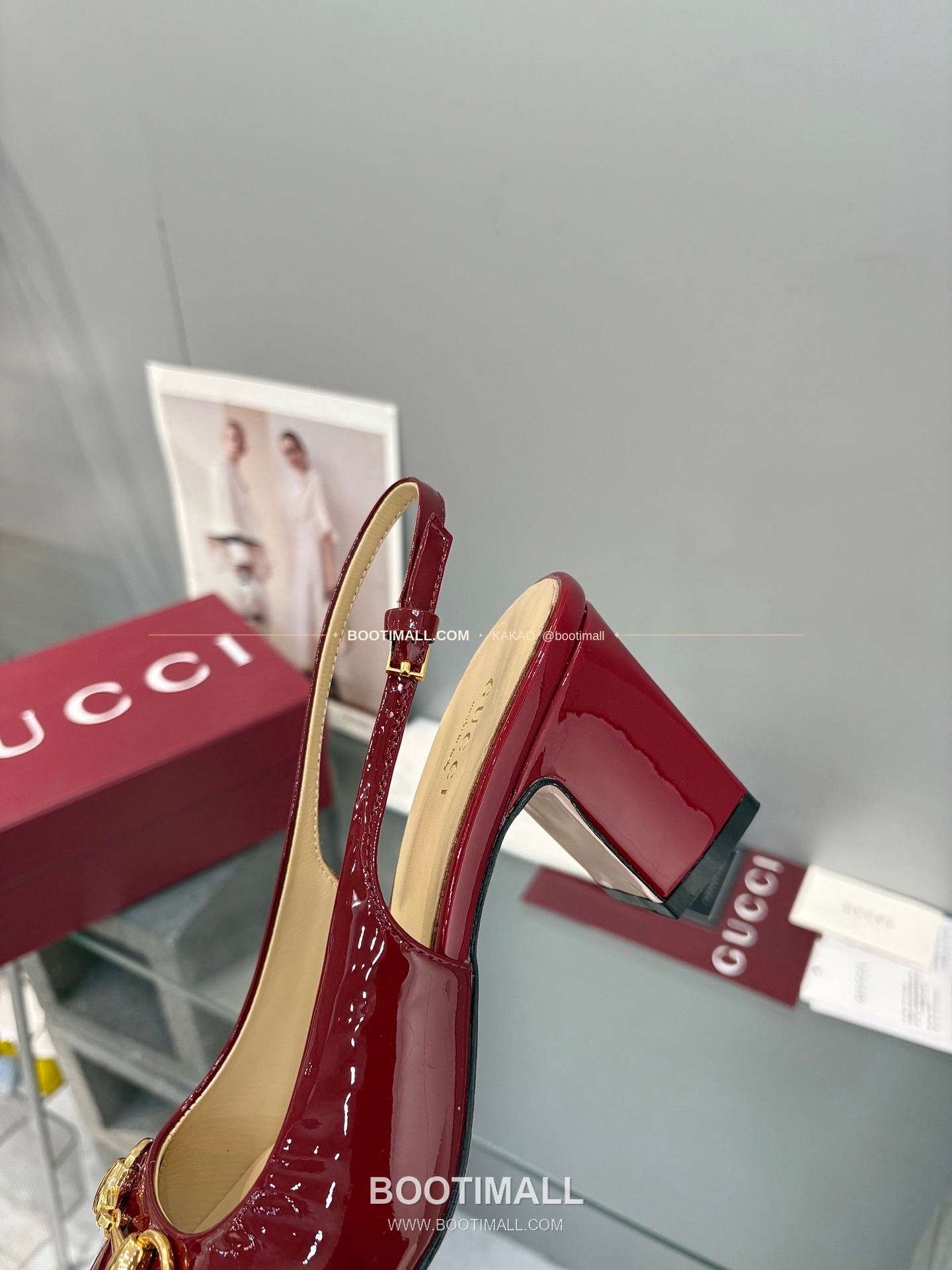 구찌 2026 페이턴트 레더 GG 메탈 스트랩 샌들 Gucci 2026 Patent Leather GG Metal Strap Black Sandals 5.5cm 6