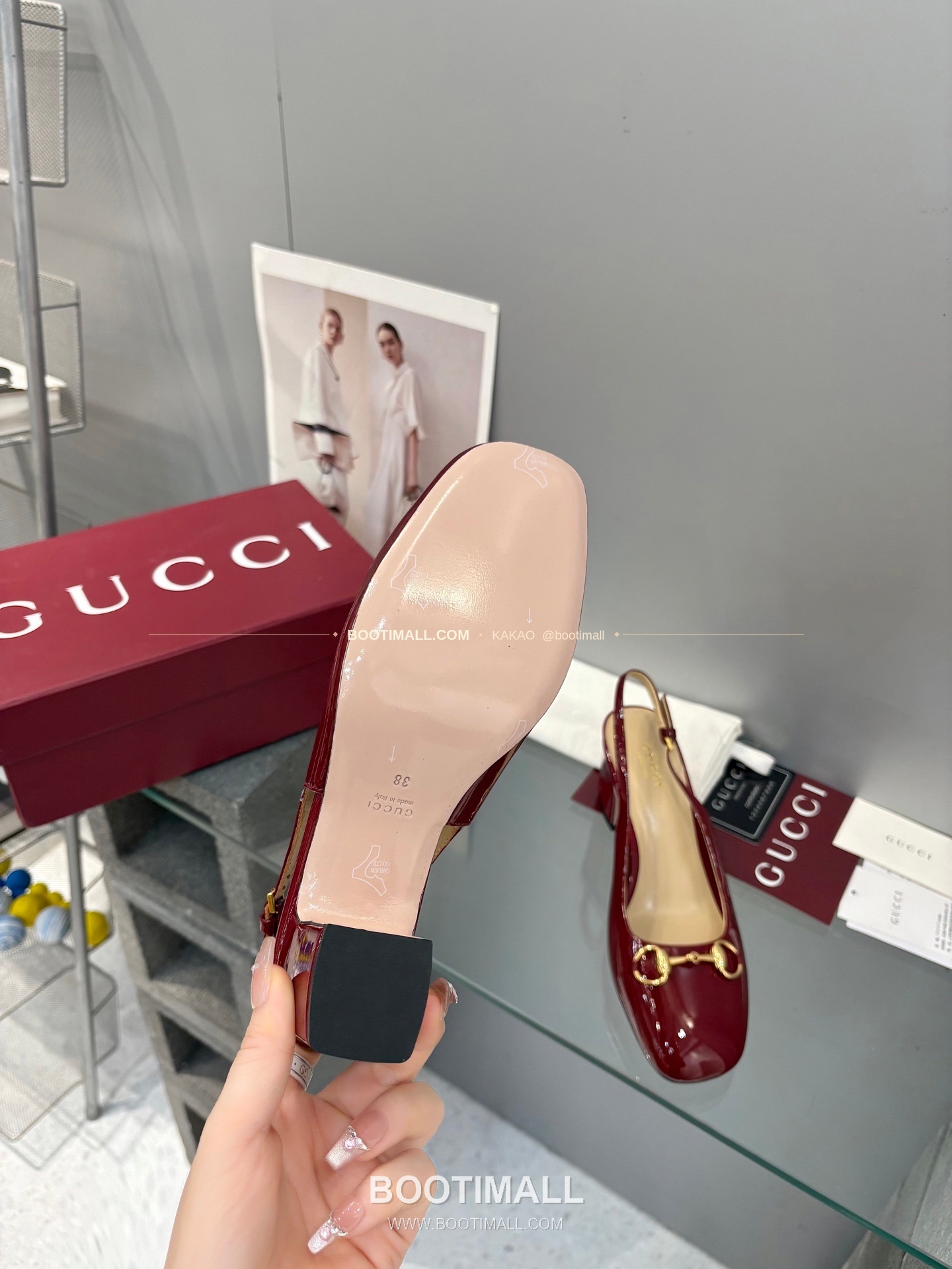 구찌 2026 페이턴트 레더 GG 메탈 스트랩 샌들 Gucci 2026 Patent Leather GG Metal Strap Black Sandals 5.5cm 9