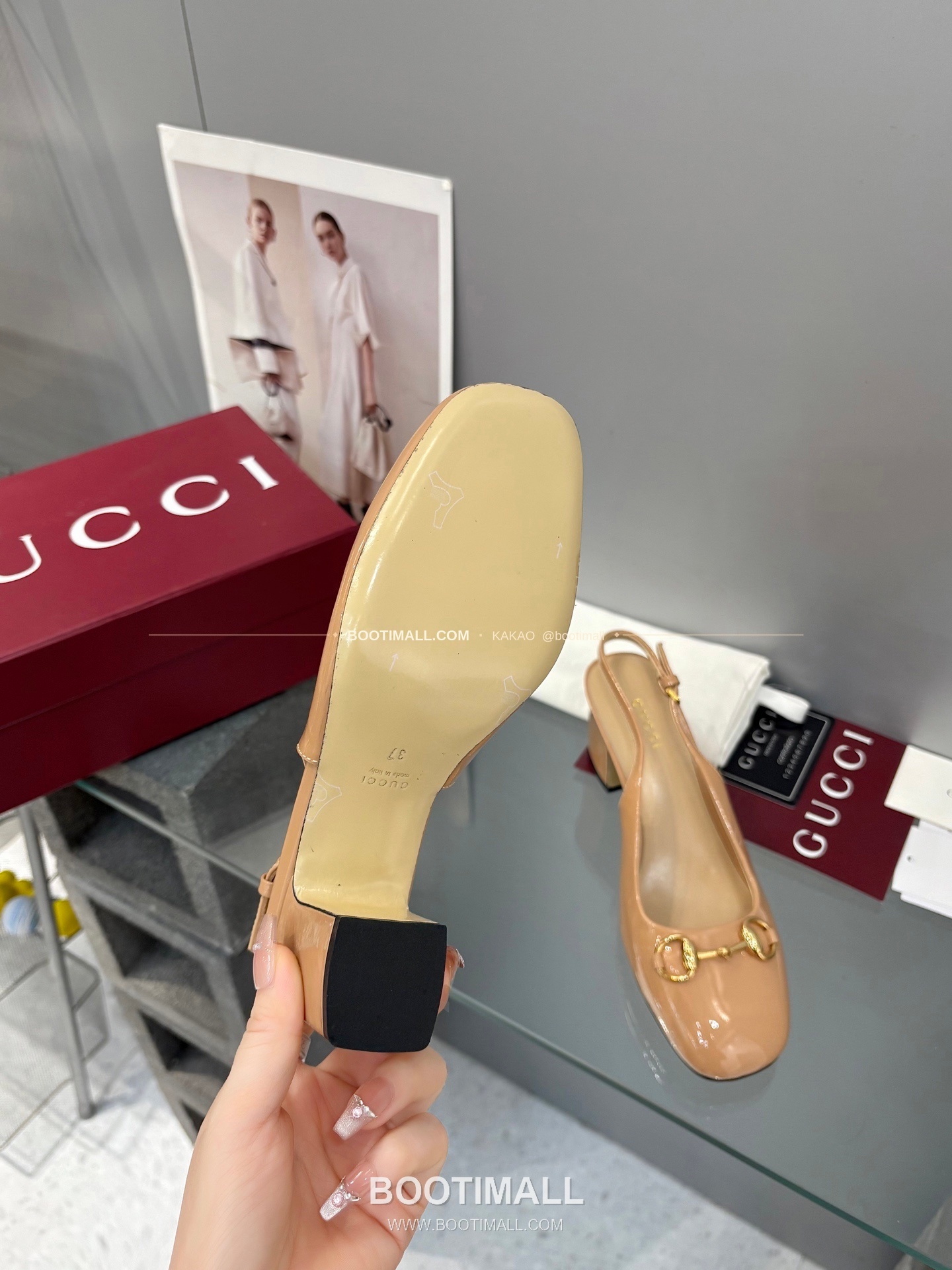 구찌 2026 페이턴트 레더 GG 메탈 스트랩 샌들 Gucci 2026 Patent Leather GG Metal Strap Black Sandals 5.5cm 9