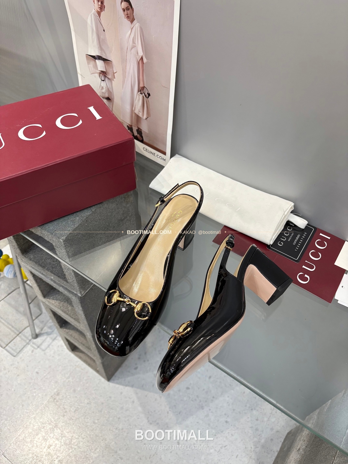 구찌 2026 페이턴트 레더 GG 메탈 스트랩 샌들 Gucci 2026 Patent Leather GG Metal Strap Black Sandals 5.5cm 3