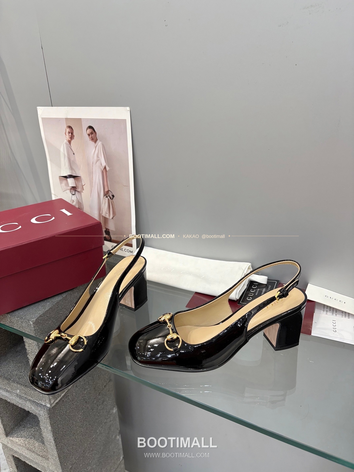 구찌 2026 페이턴트 레더 GG 메탈 스트랩 샌들 Gucci 2026 Patent Leather GG Metal Strap Black Sandals 5.5cm 5