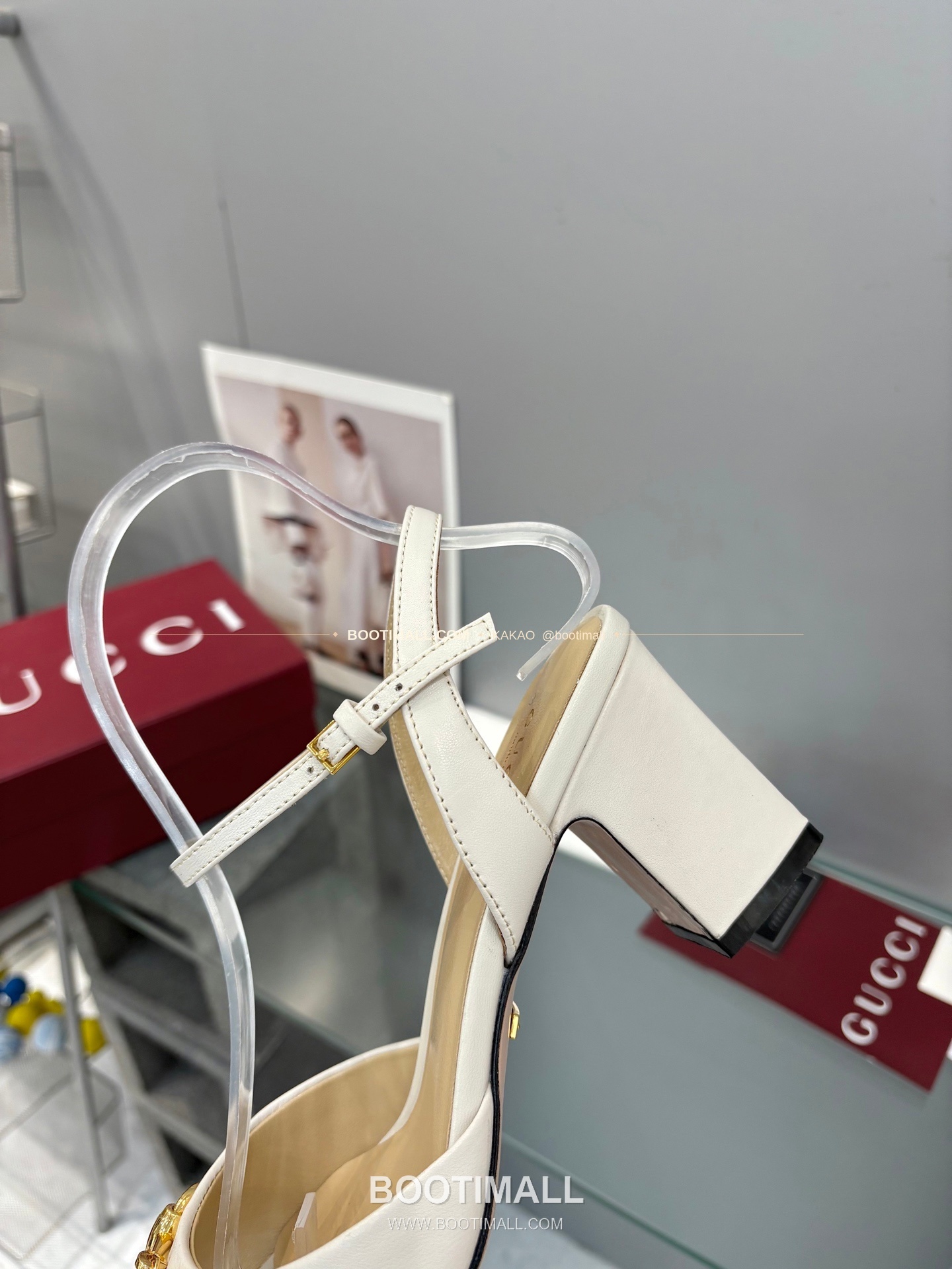 구찌 2026 양가죽 GG 메탈 스트랩 샌들 Gucci 2026 Lambskin GG Metal Strap Black Sandals 6.5cm 7