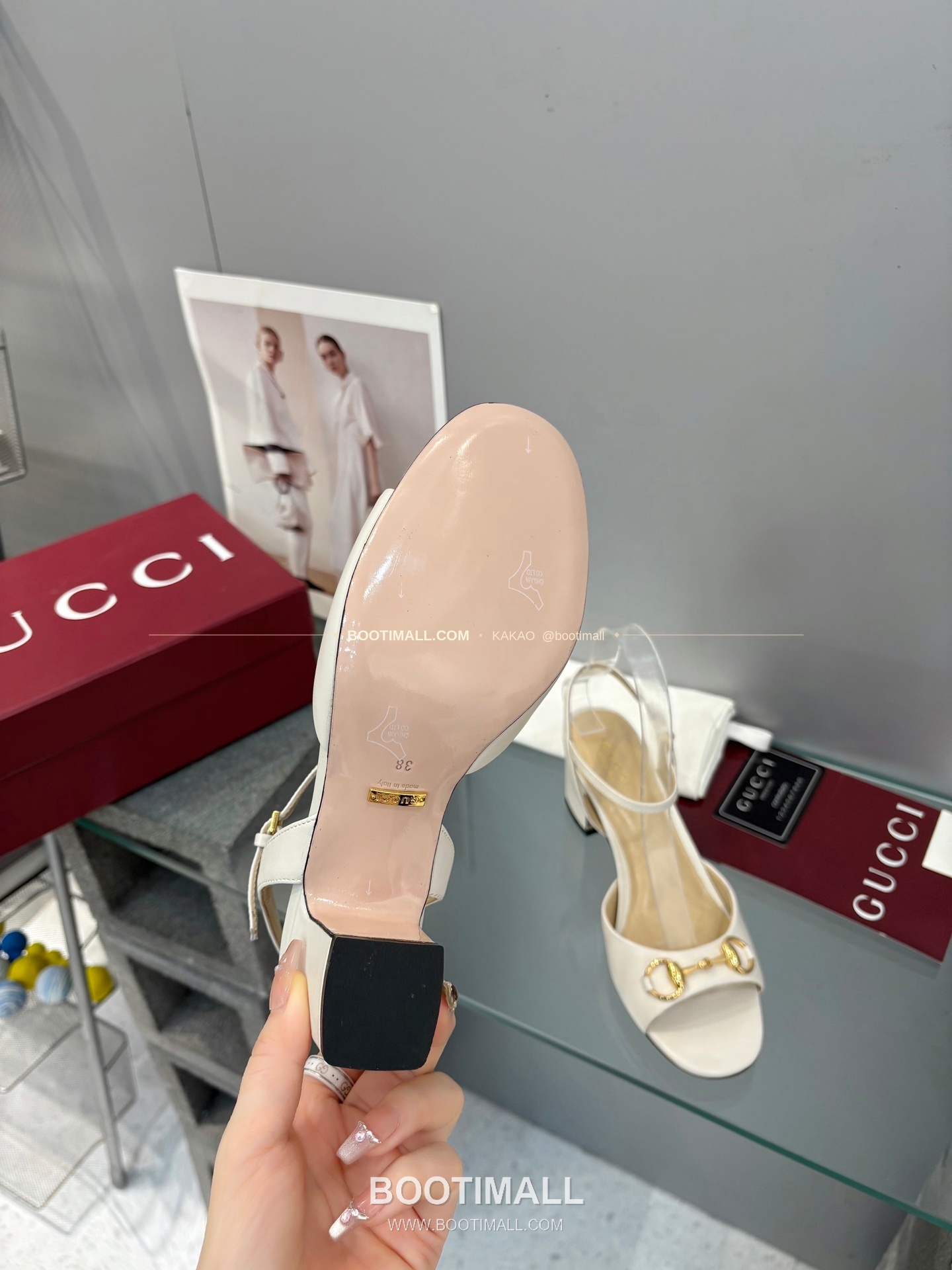 구찌 2026 양가죽 GG 메탈 스트랩 샌들 Gucci 2026 Lambskin GG Metal Strap Black Sandals 6.5cm 9