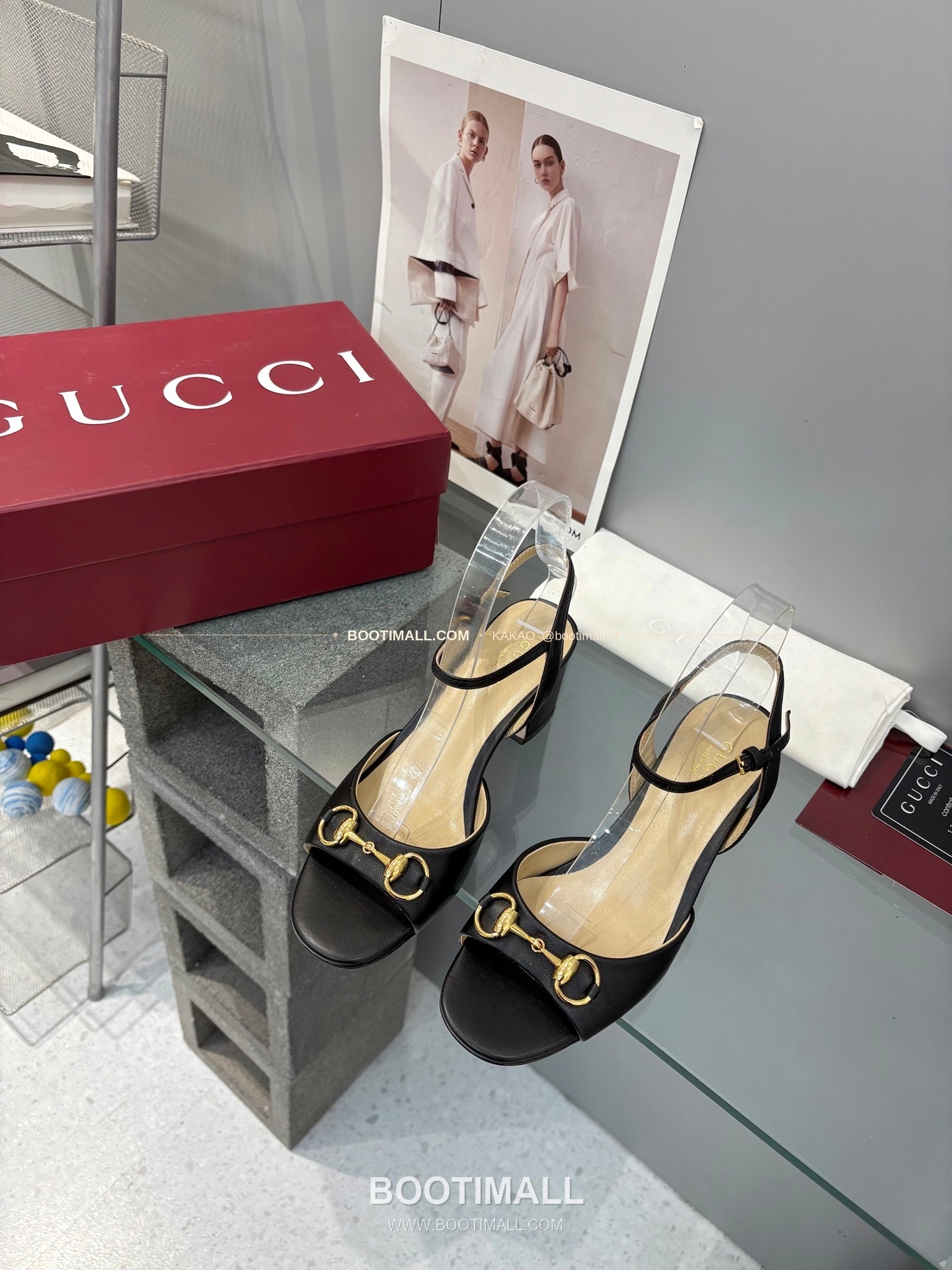 구찌 2026 양가죽 GG 메탈 스트랩 샌들 Gucci 2026 Lambskin GG Metal Strap Black Sandals 6.5cm 1