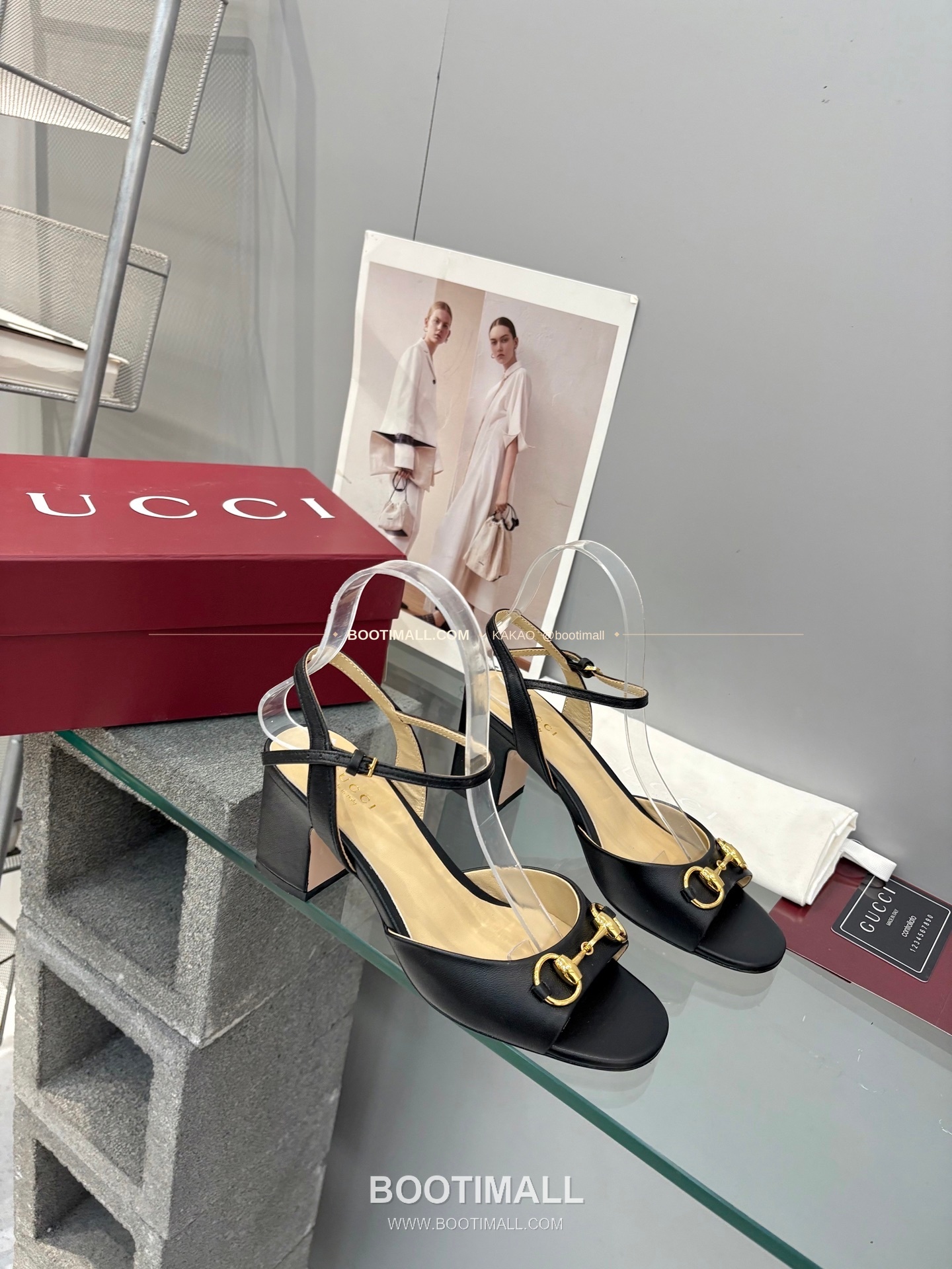 구찌 2026 양가죽 GG 메탈 스트랩 샌들 Gucci 2026 Lambskin GG Metal Strap Black Sandals 6.5cm 4